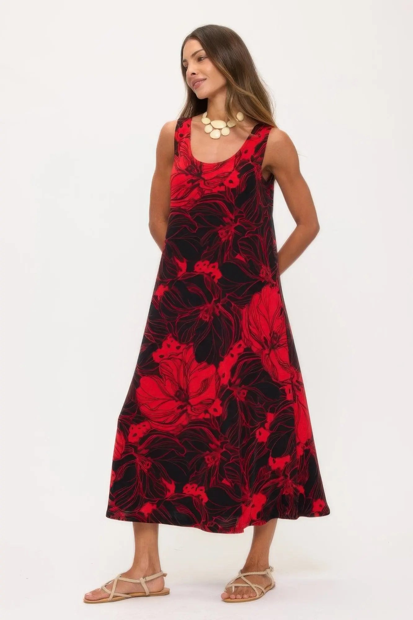 Print Bns Tank Long Dress - DressAffection