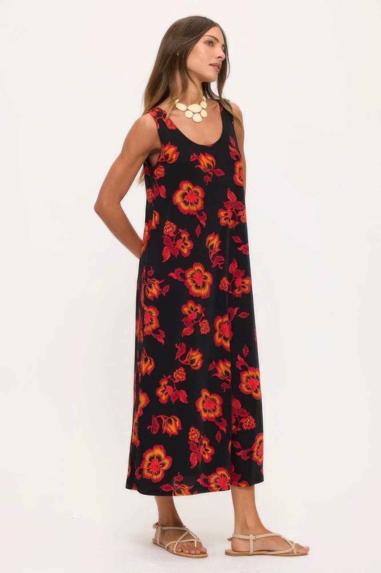 Print Bns Tank Long Dress - DressAffection