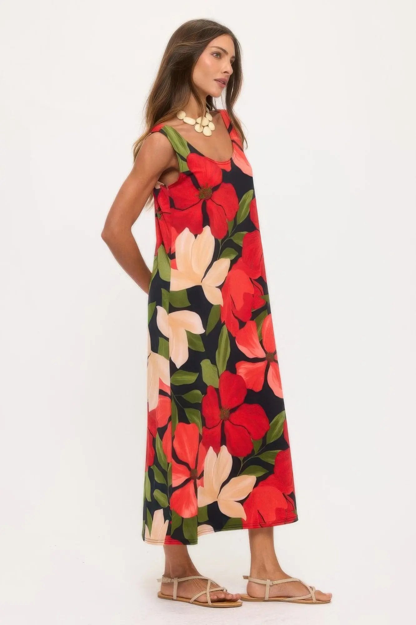 Print Bns Tank Long Dress - DressAffection