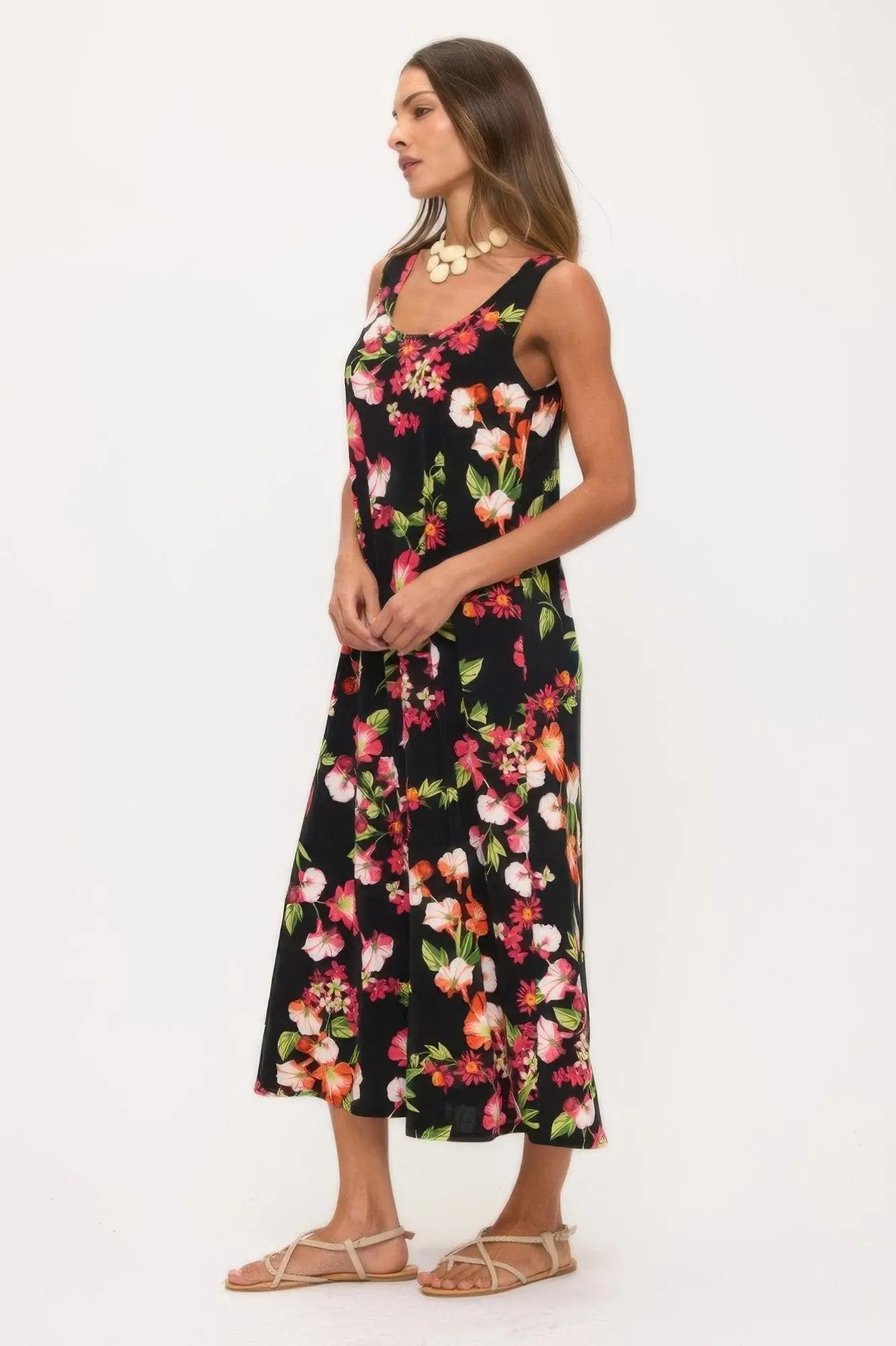 Print Bns Tank Long Dress - DressAffection