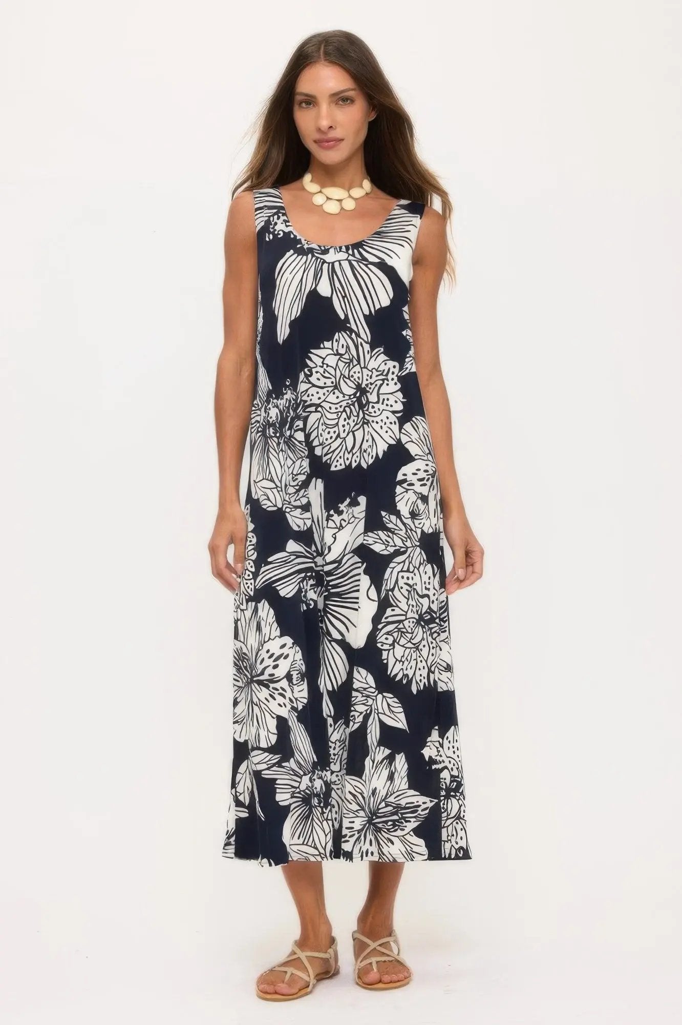 Print Bns Tank Long Dress - DressAffection