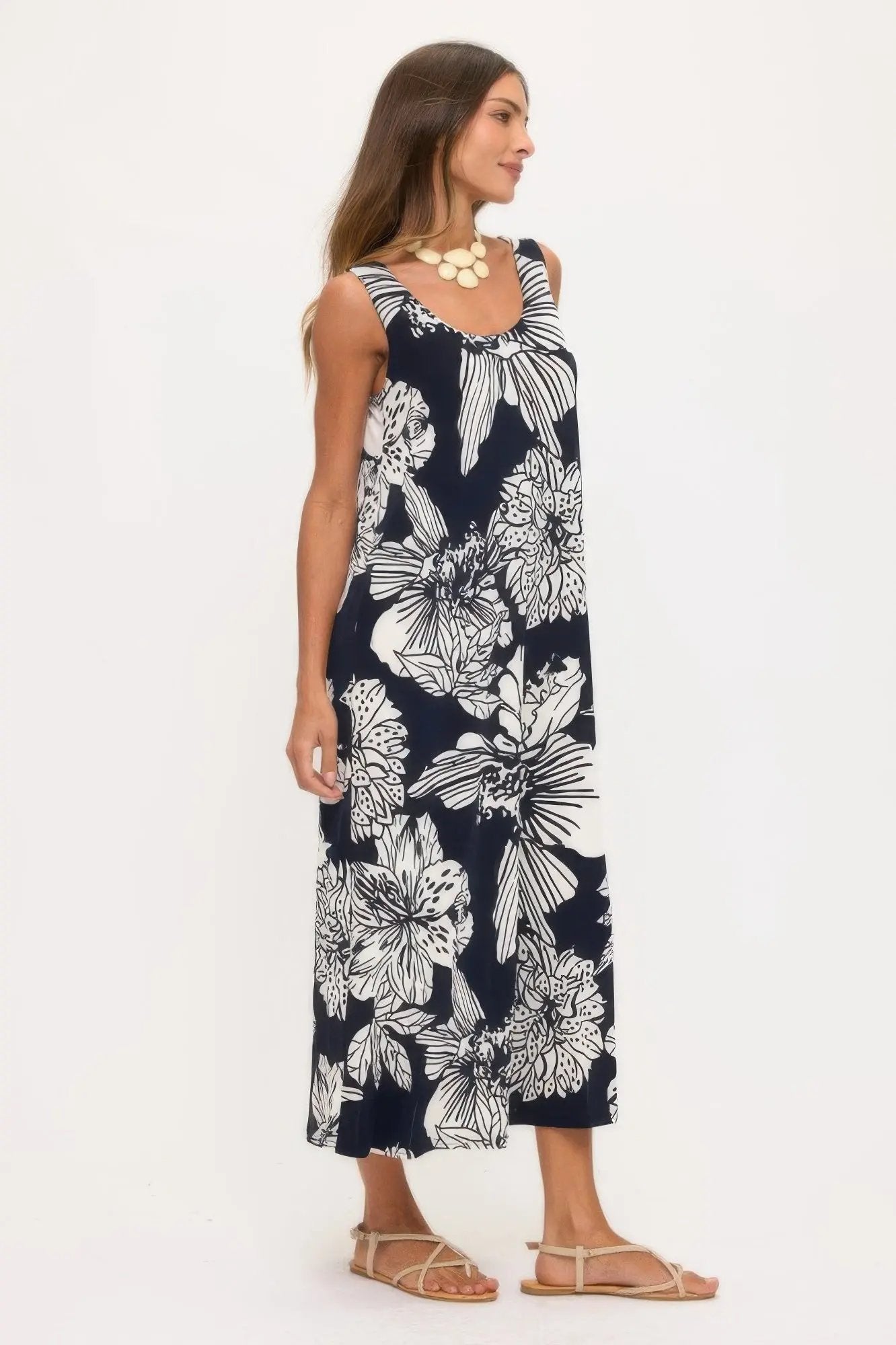 Print Bns Tank Long Dress - DressAffection