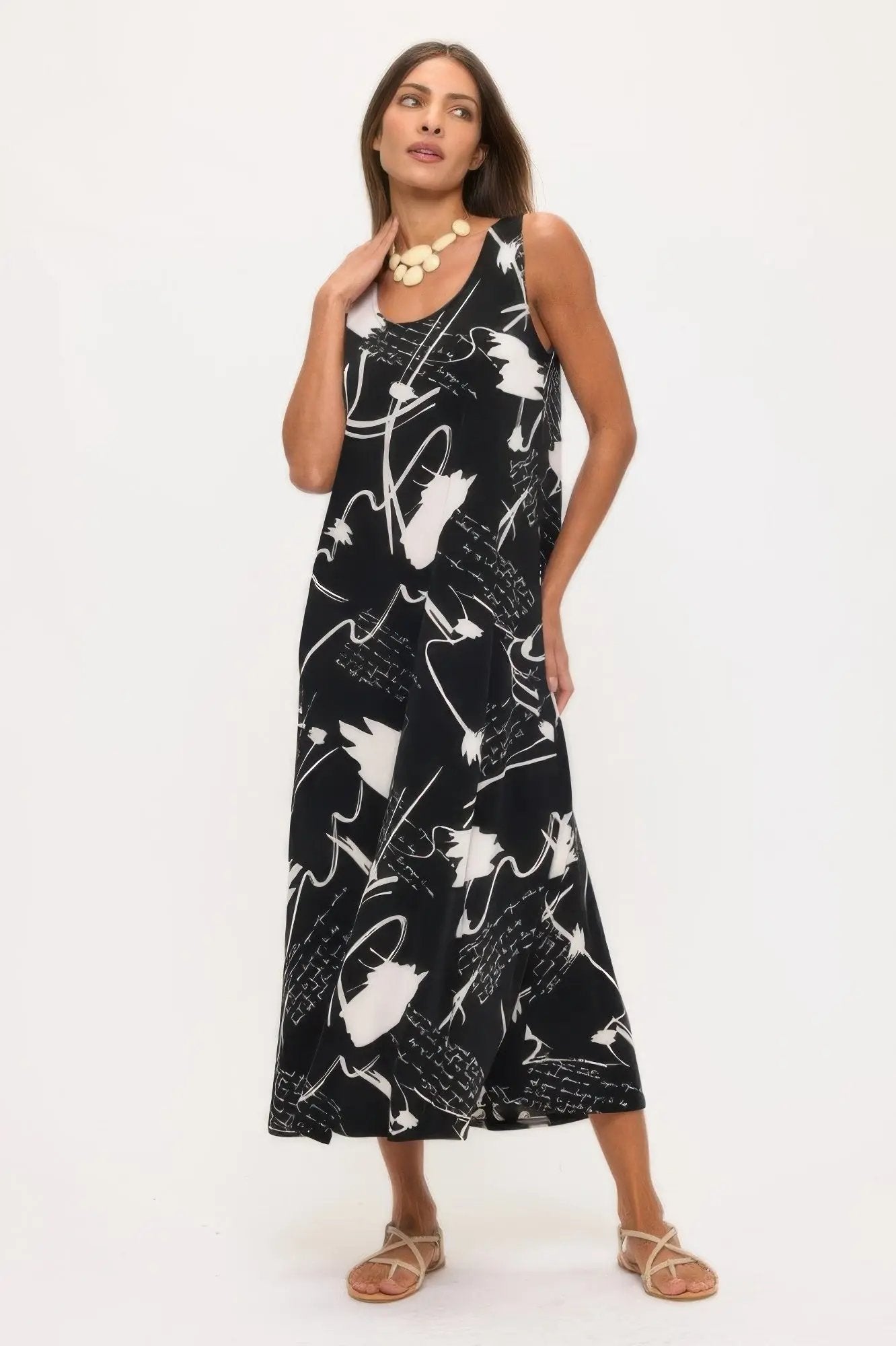 Print Bns Tank Long Dress - DressAffection