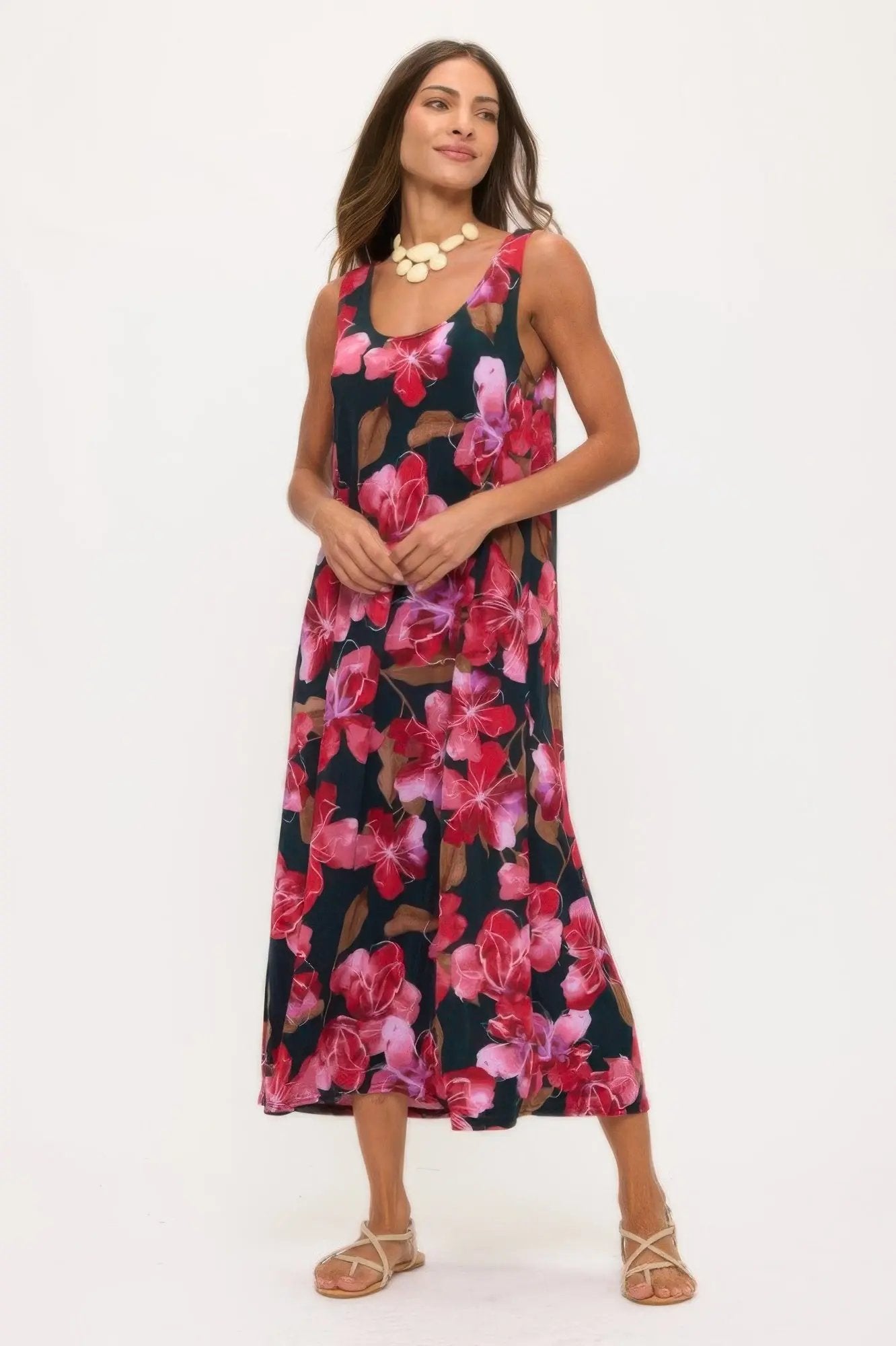 Print Bns Tank Long Dress - DressAffection