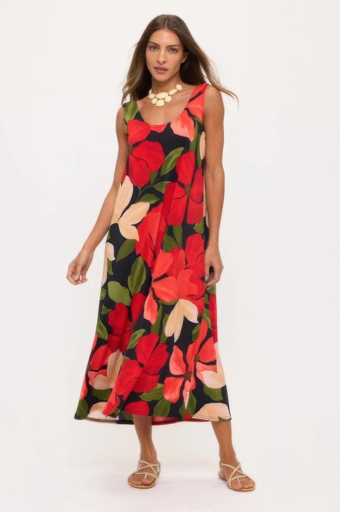 Print Bns Tank Long Dress - DressAffection
