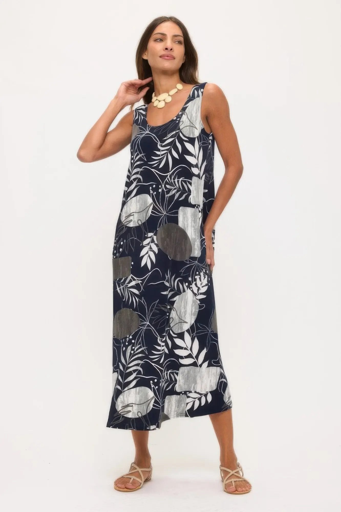 Print Bns Tank Long Dress - DressAffection