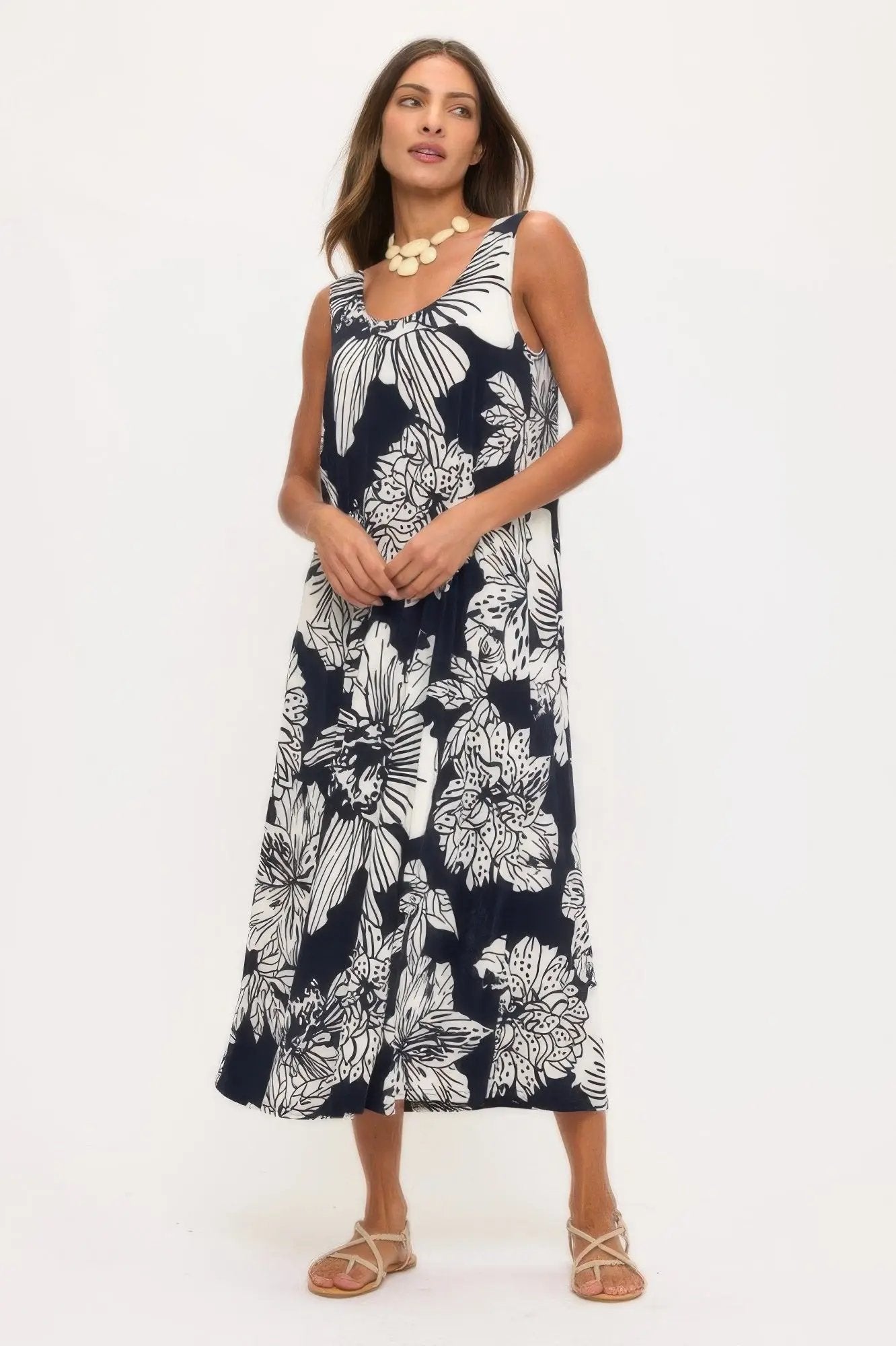 Print Bns Tank Long Dress - DressAffection