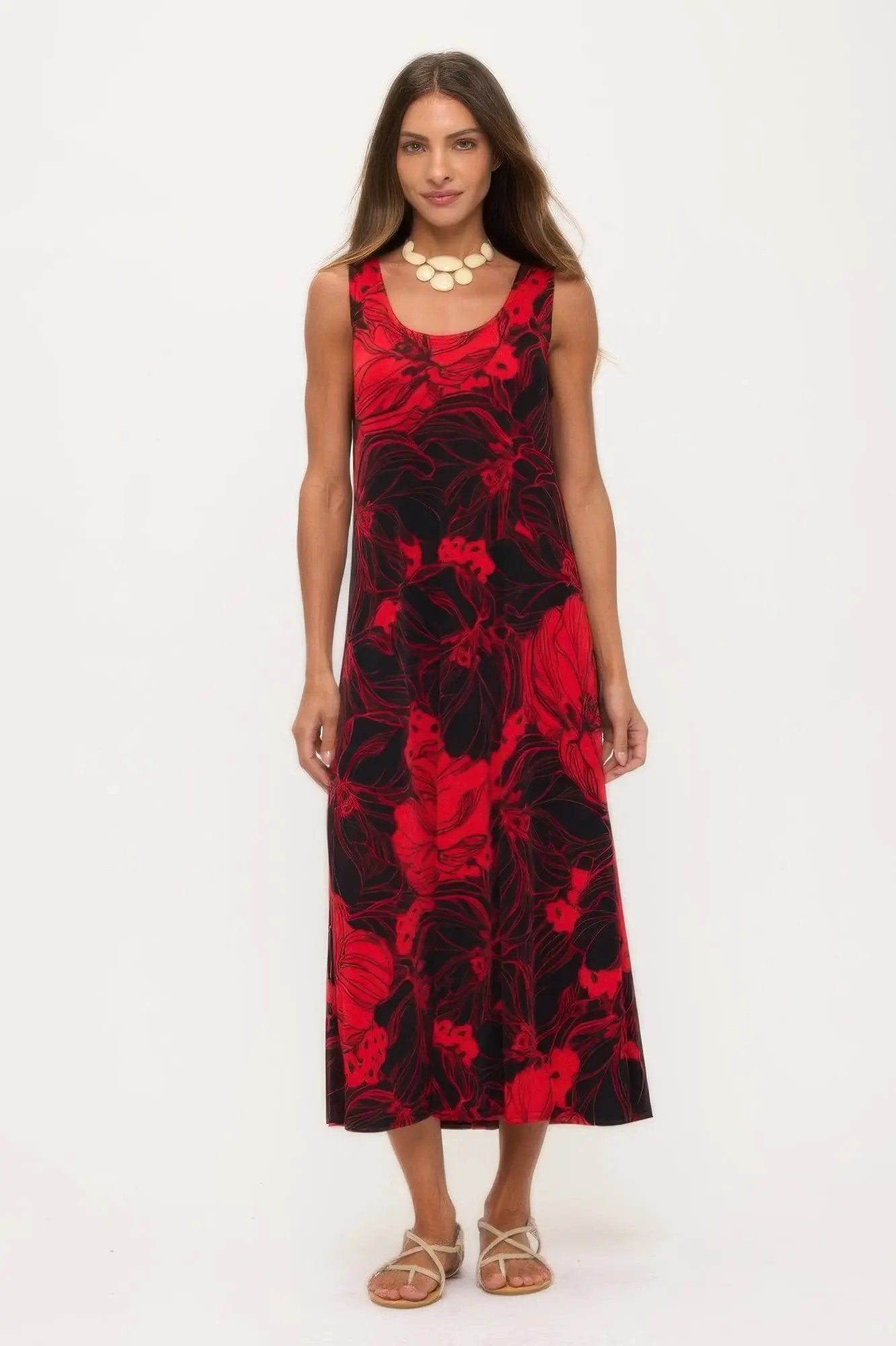 Print Bns Tank Long Dress - DressAffection