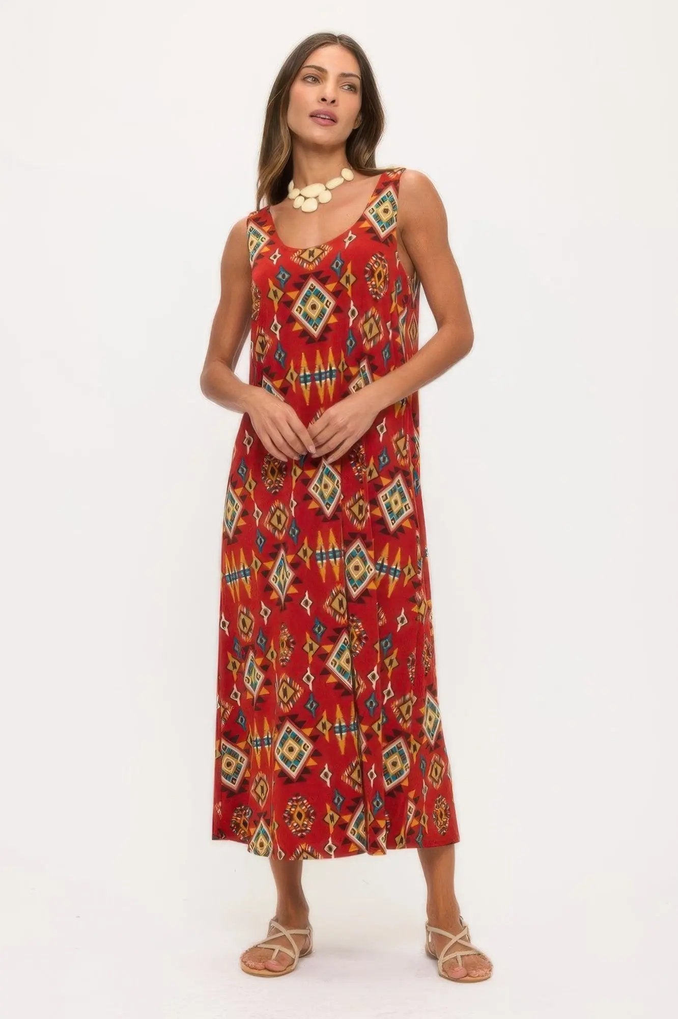 Print Bns Tank Long Dress - DressAffection