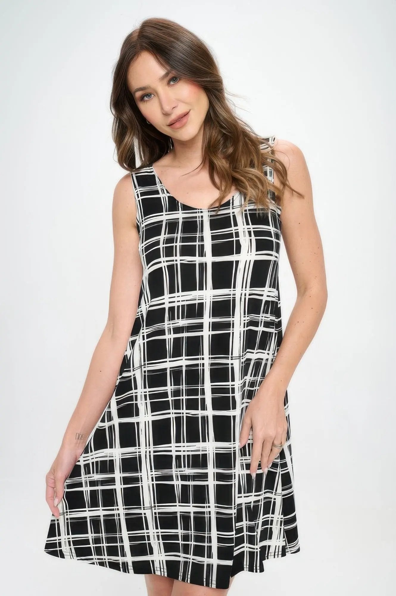 Print Short Tank Dress - DressAffection