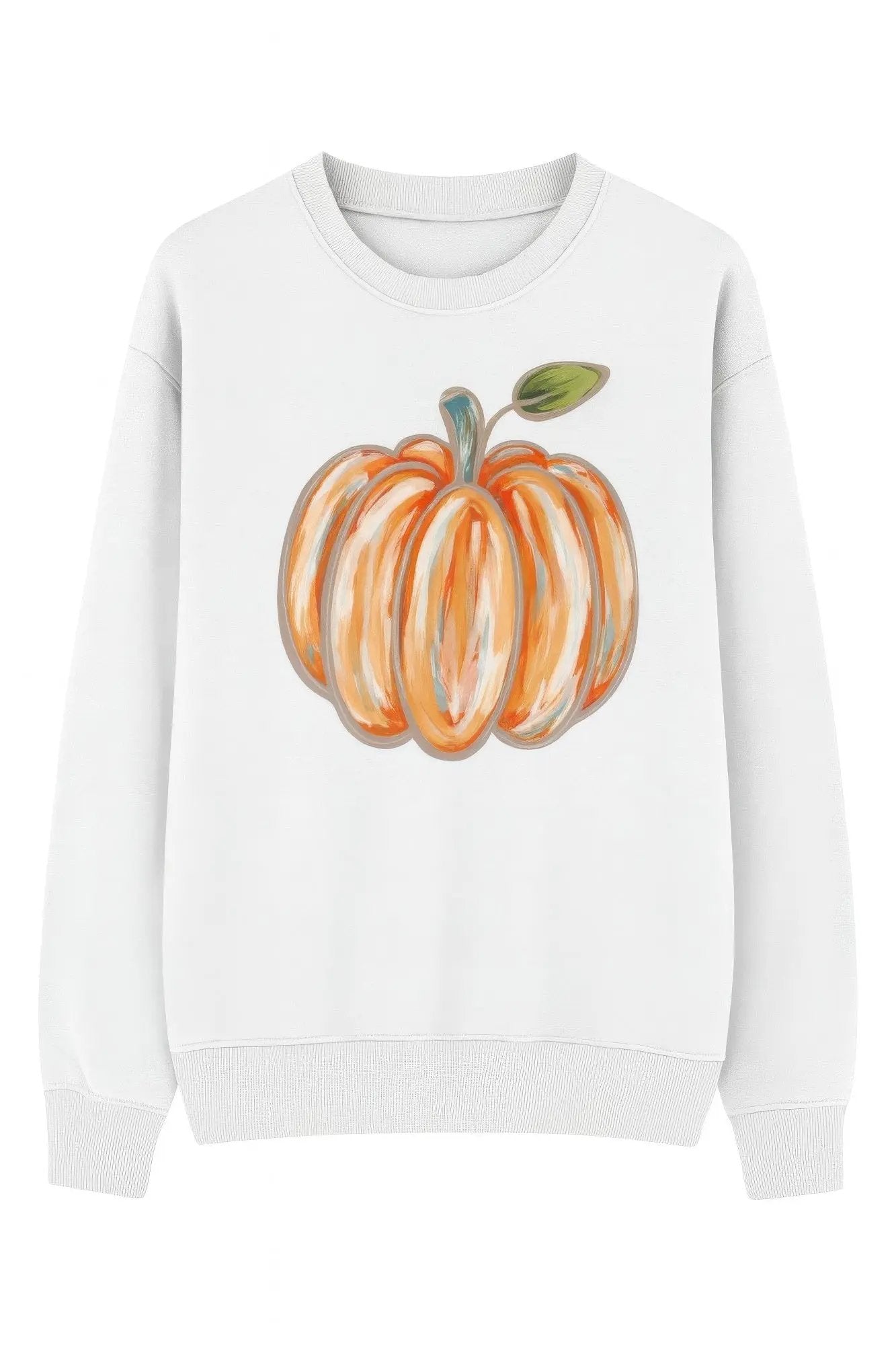 Pumpkin Print Sweater - DressAffection