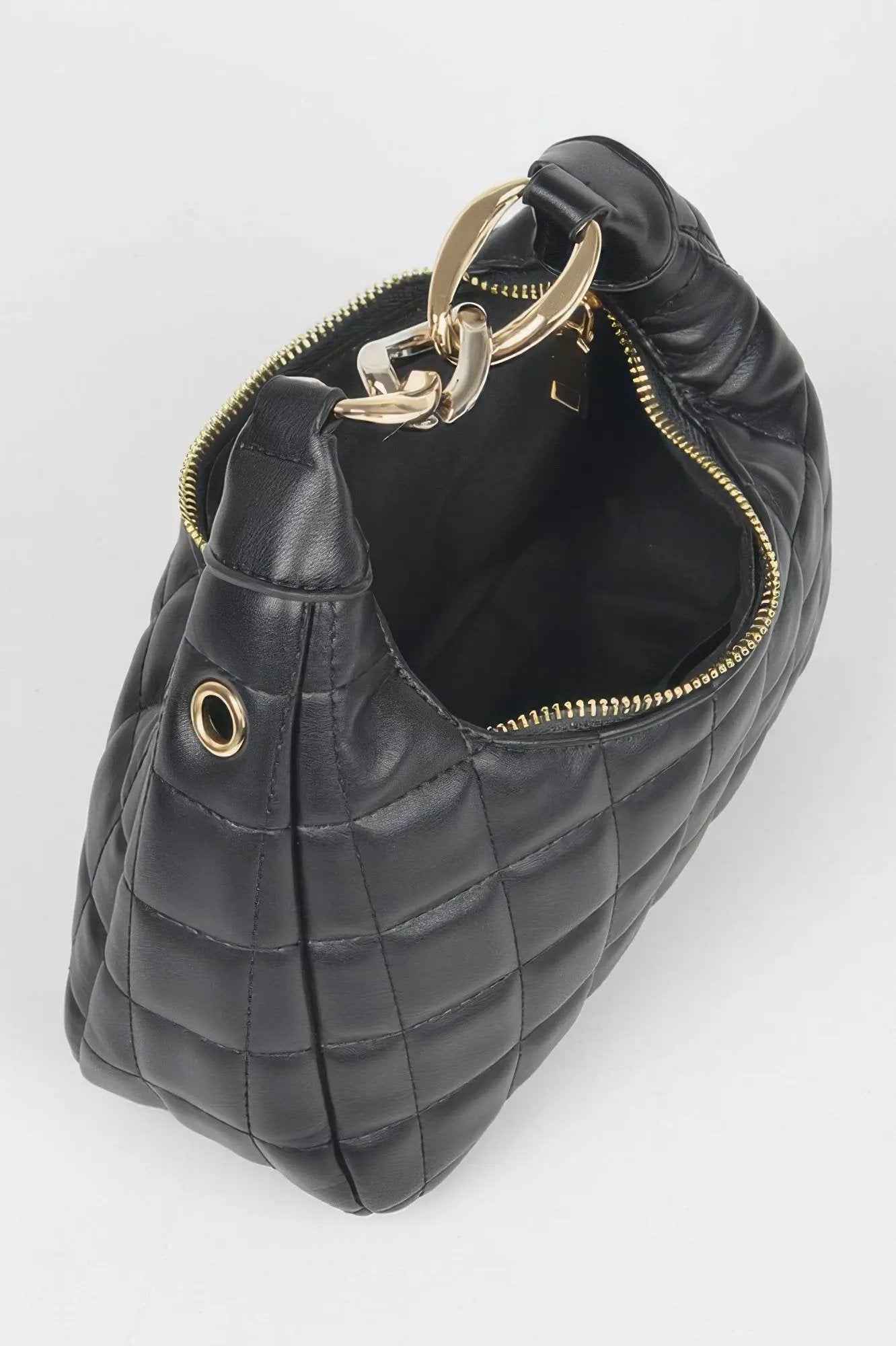 Quilted Faux Leather Hobo Bag