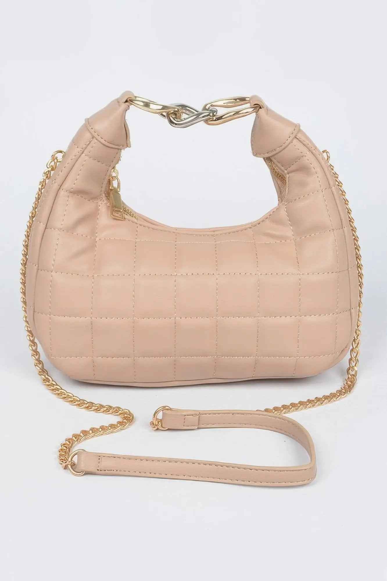 Quilted Faux Leather Hobo Bag
