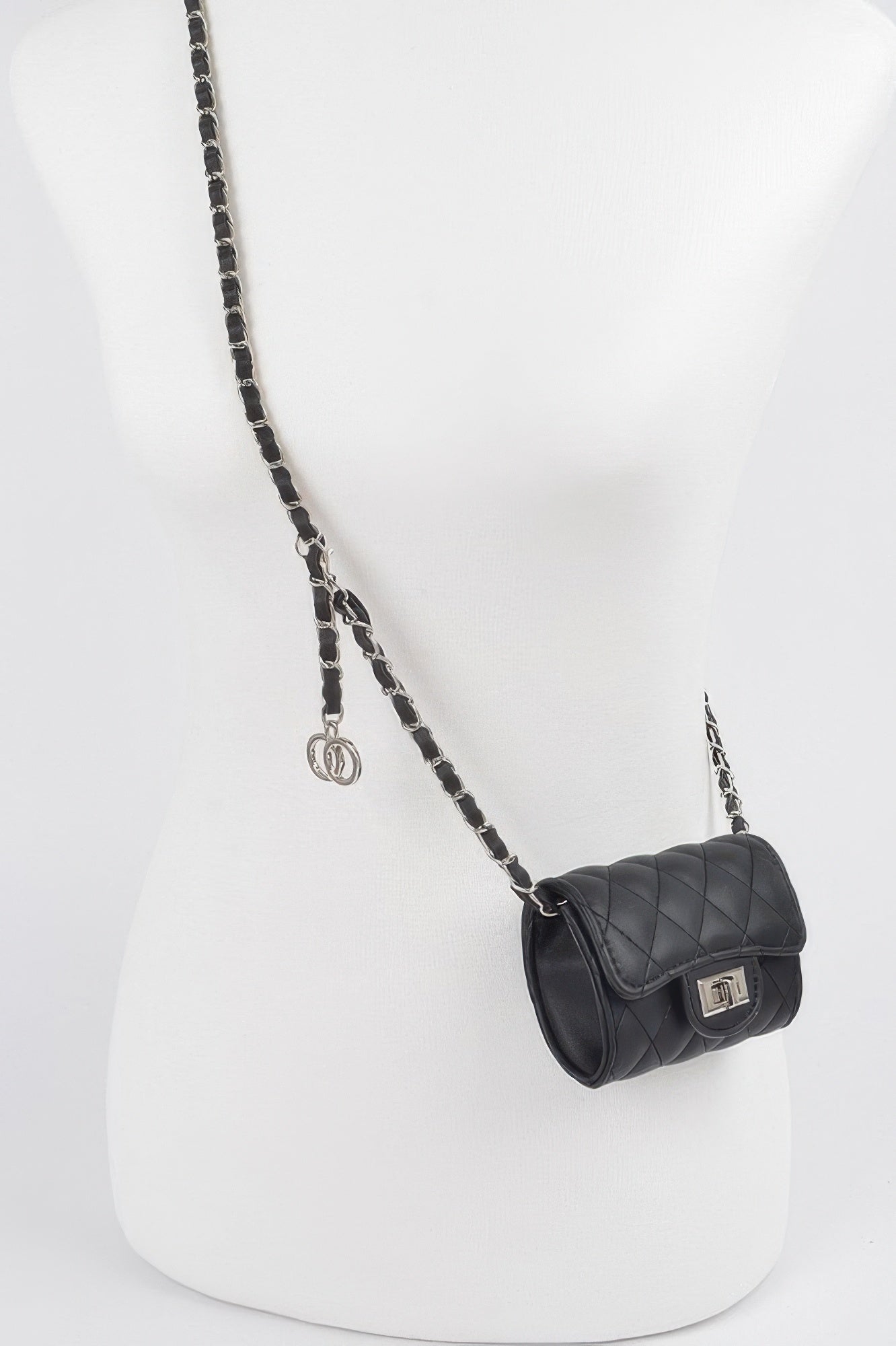 Quilted Mini Bag W/ Chain Belt - DressAffection