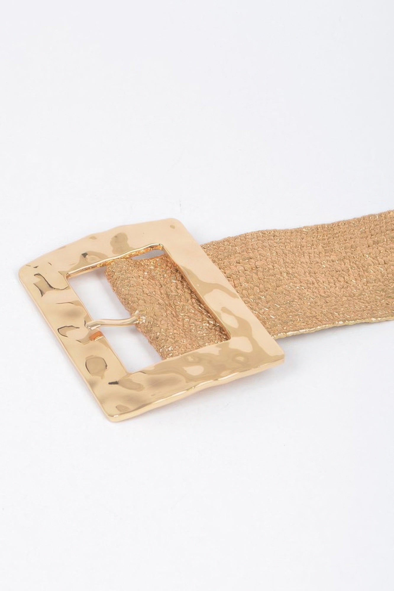 Rectangle Metal Buckle Stretch Plussize Straw Belt - DressAffection