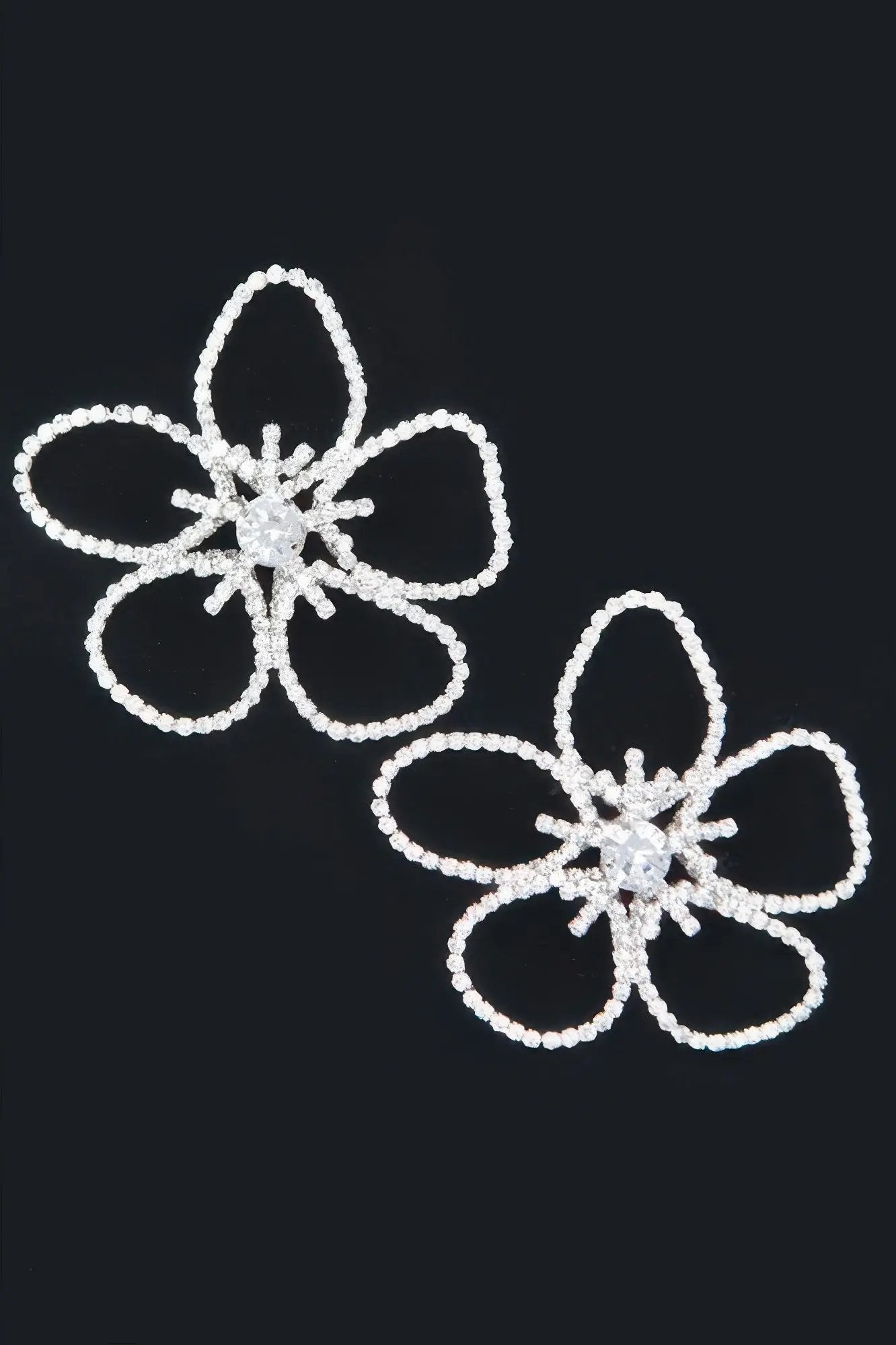 Rhinestone Flower Earring - DressAffection