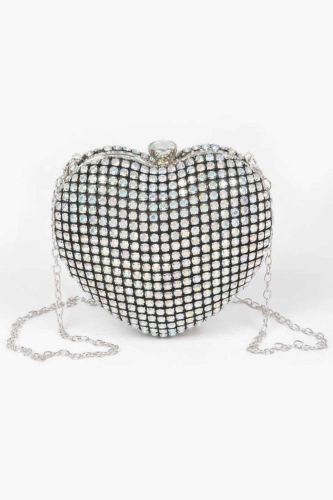 Rhinestone Heart Sahpe Party Clutch