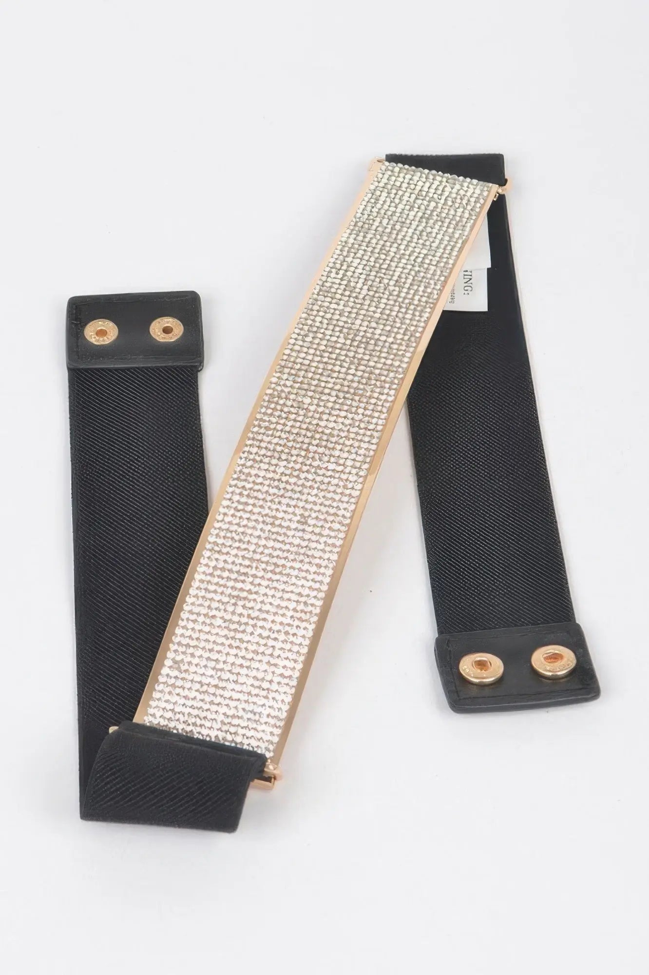 Rhinestone Metal Plate Elastic Belt - DressAffection