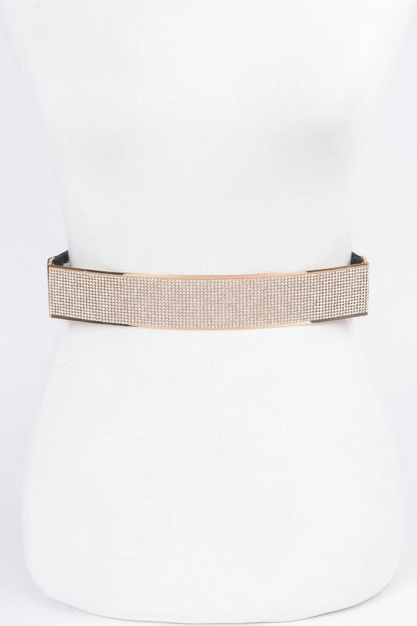 Rhinestone Metal Plate Elastic Belt - DressAffection