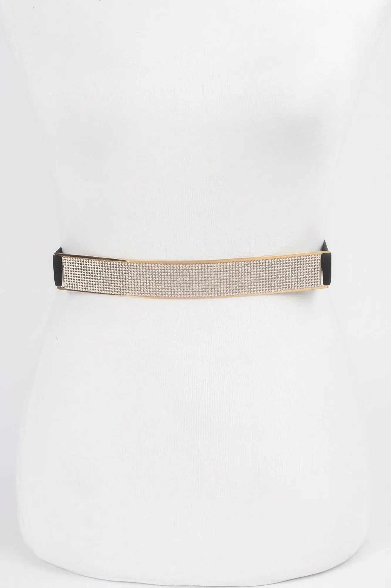 Rhinestone Metal Plate Elastic Belt - DressAffection