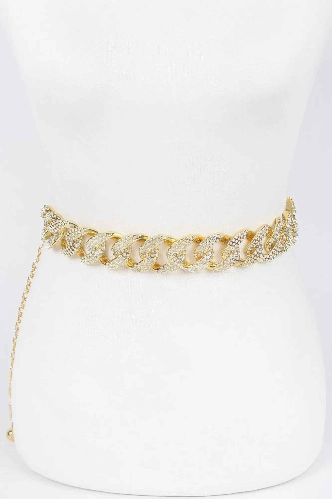 Rhinestone Oversized Chain Belt