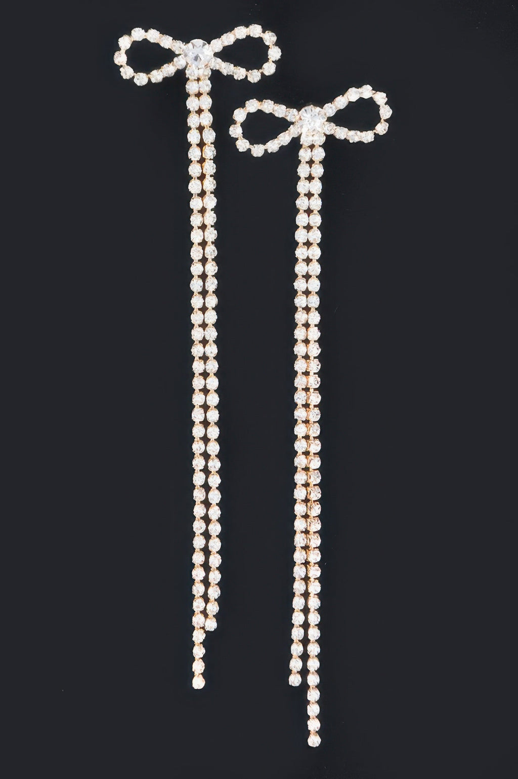 Rhinestone Ribbon Earring - DressAffection