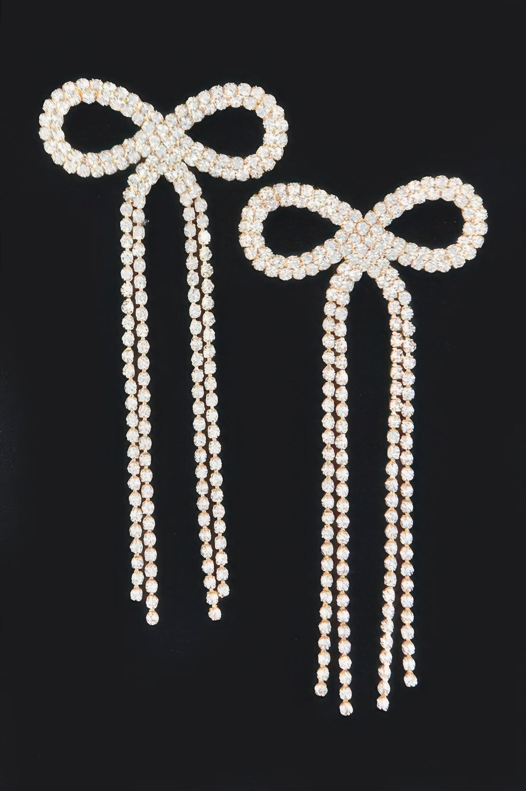 Rhinestone Ribbon Earring - DressAffection