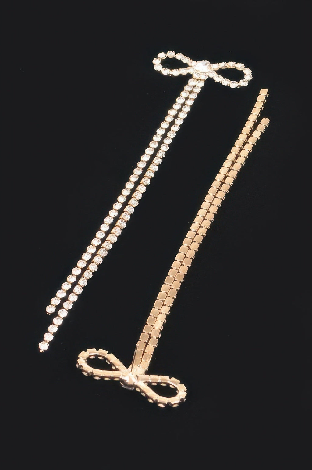 Rhinestone Ribbon Earring - DressAffection