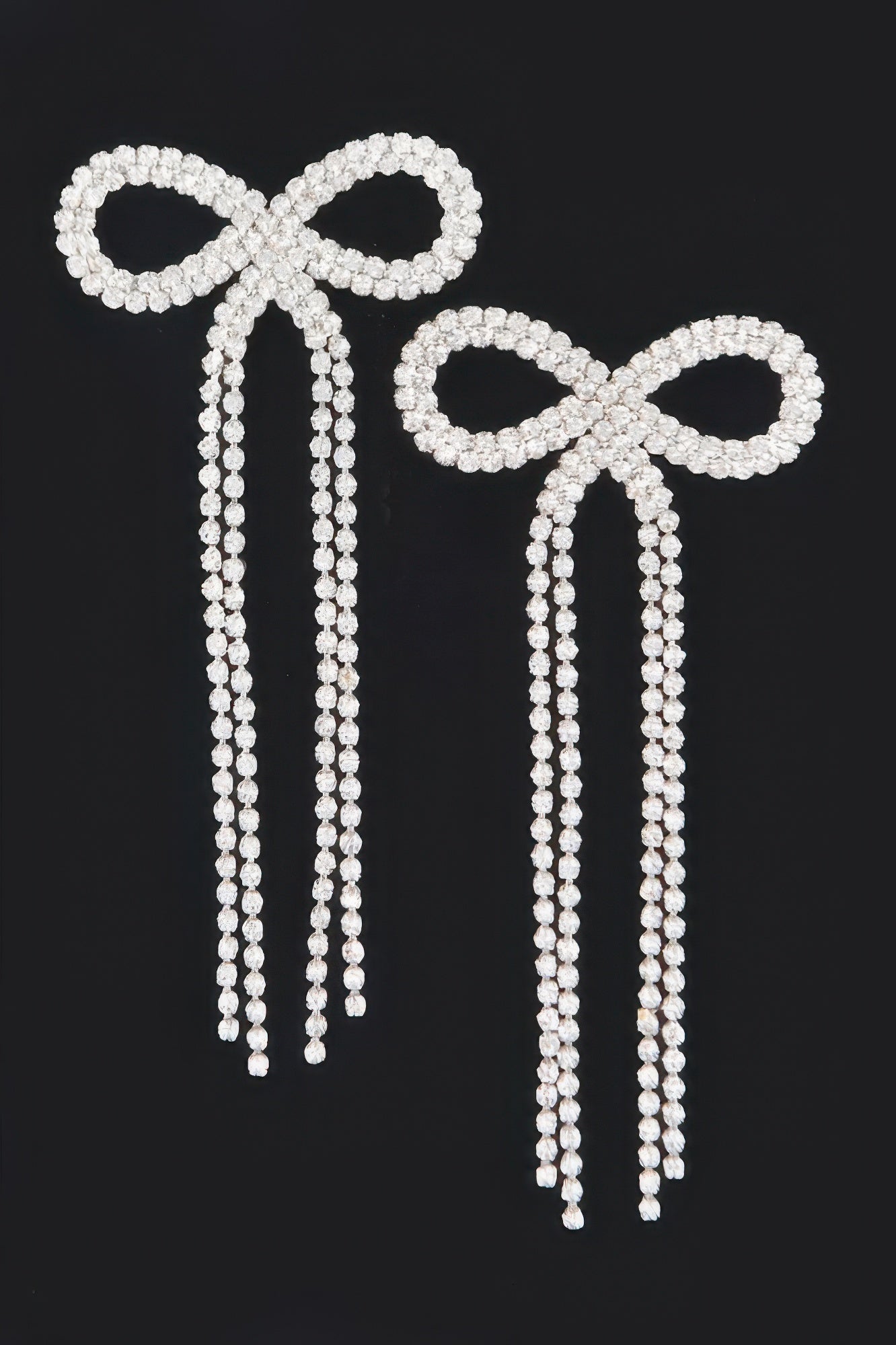 Rhinestone Ribbon Earring - DressAffection