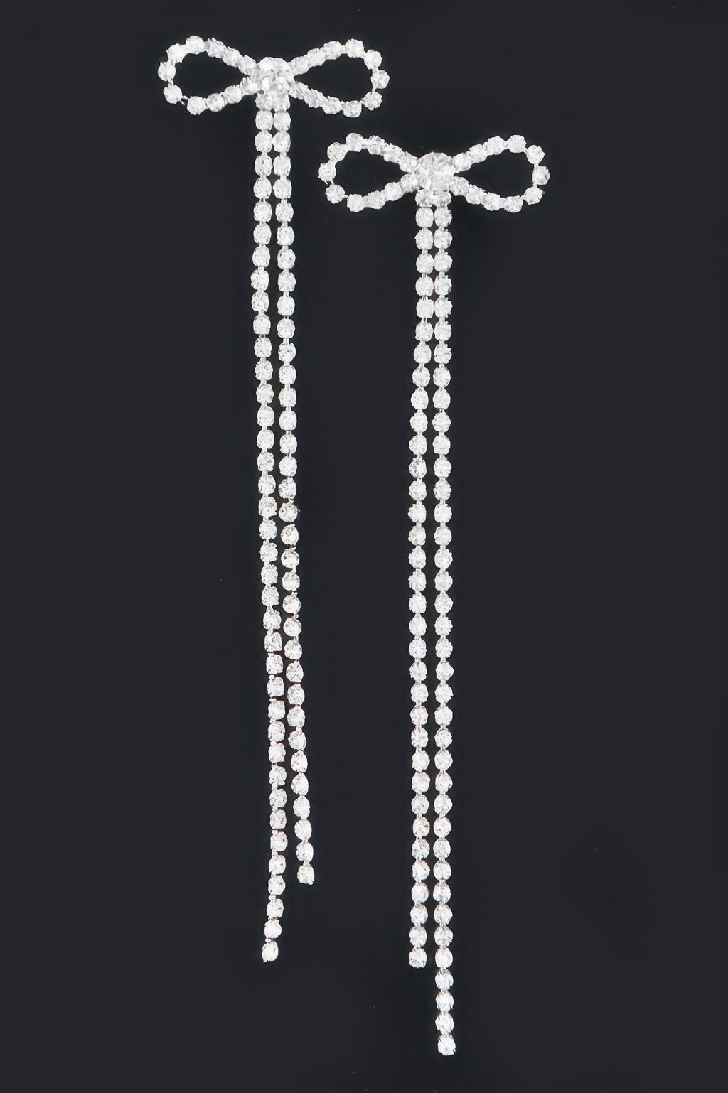 Rhinestone Ribbon Earring - DressAffection