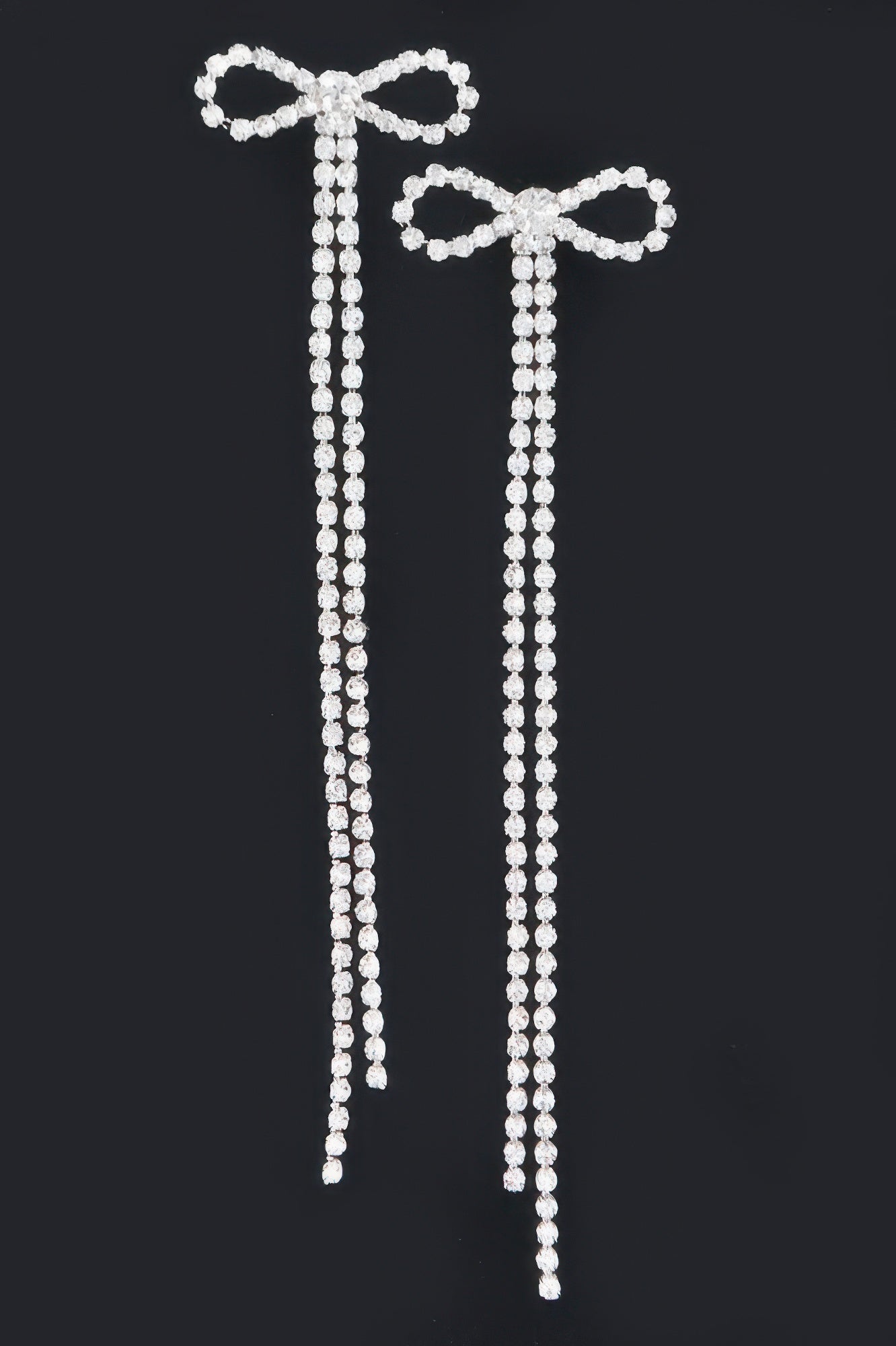 Rhinestone Ribbon Earring - DressAffection