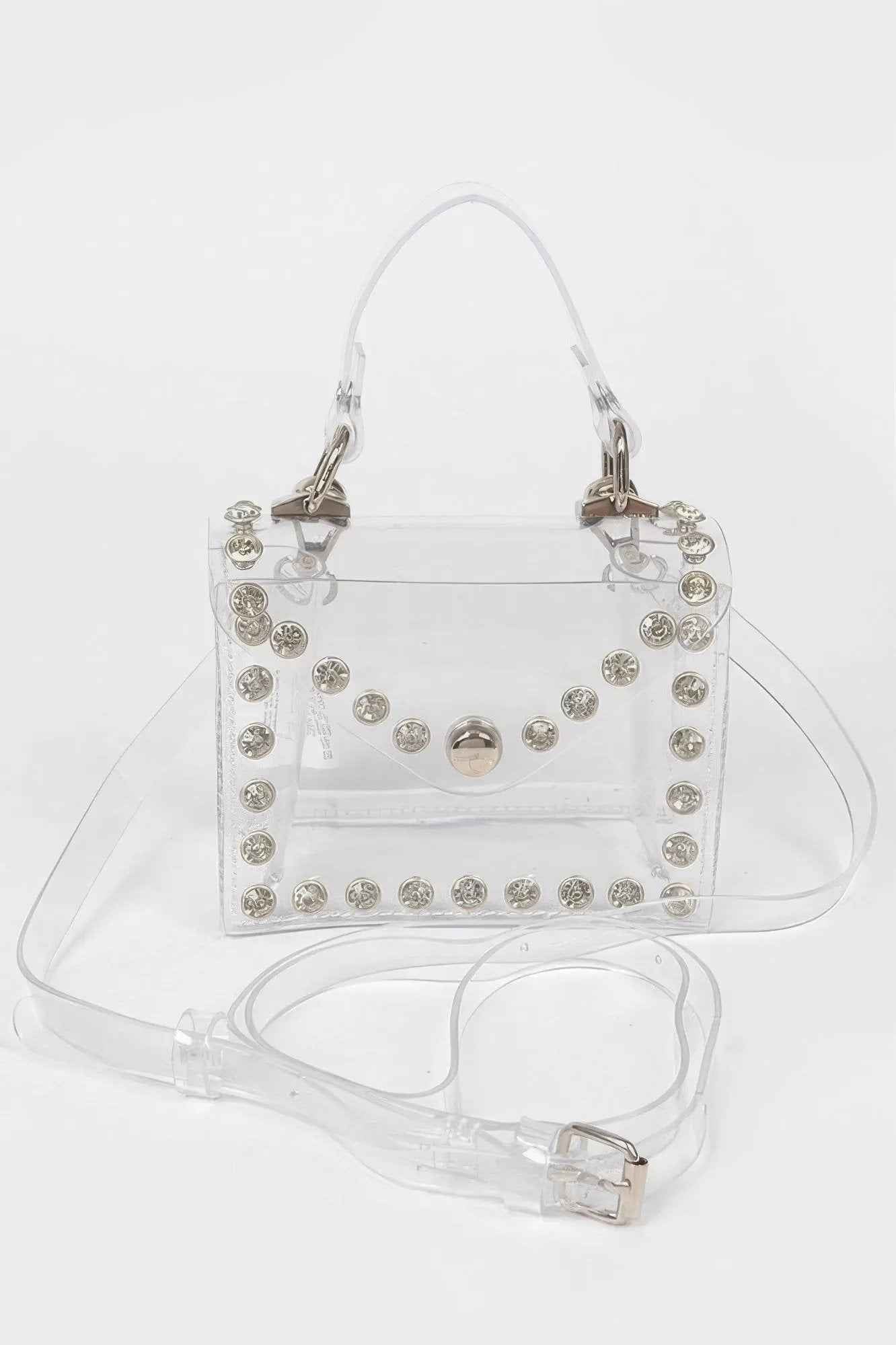 Rhinestone Stud Transparent Mini Bag