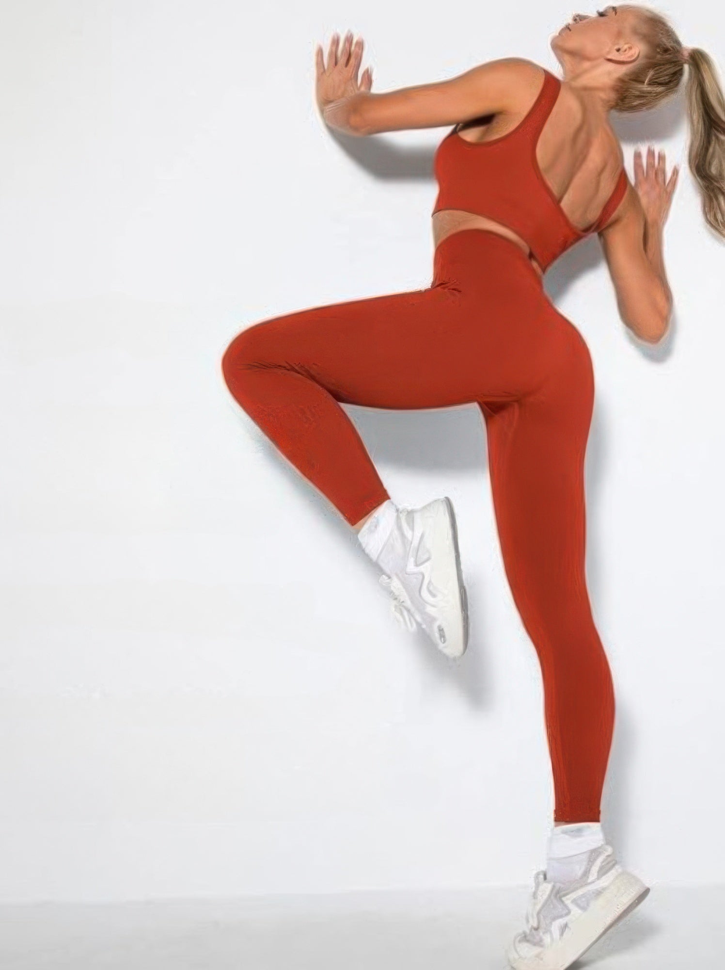 Ribbed Two Piece Activewear Set - DressAffection