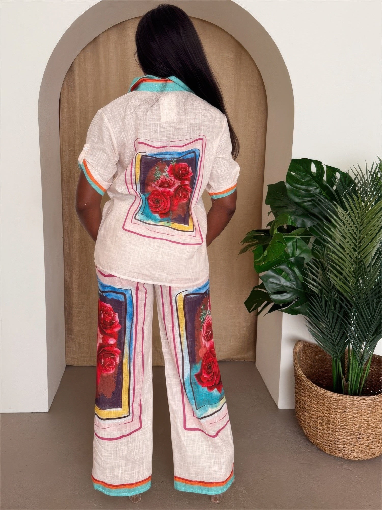 Rosa Frame Button-up Resort Set - DressAffection