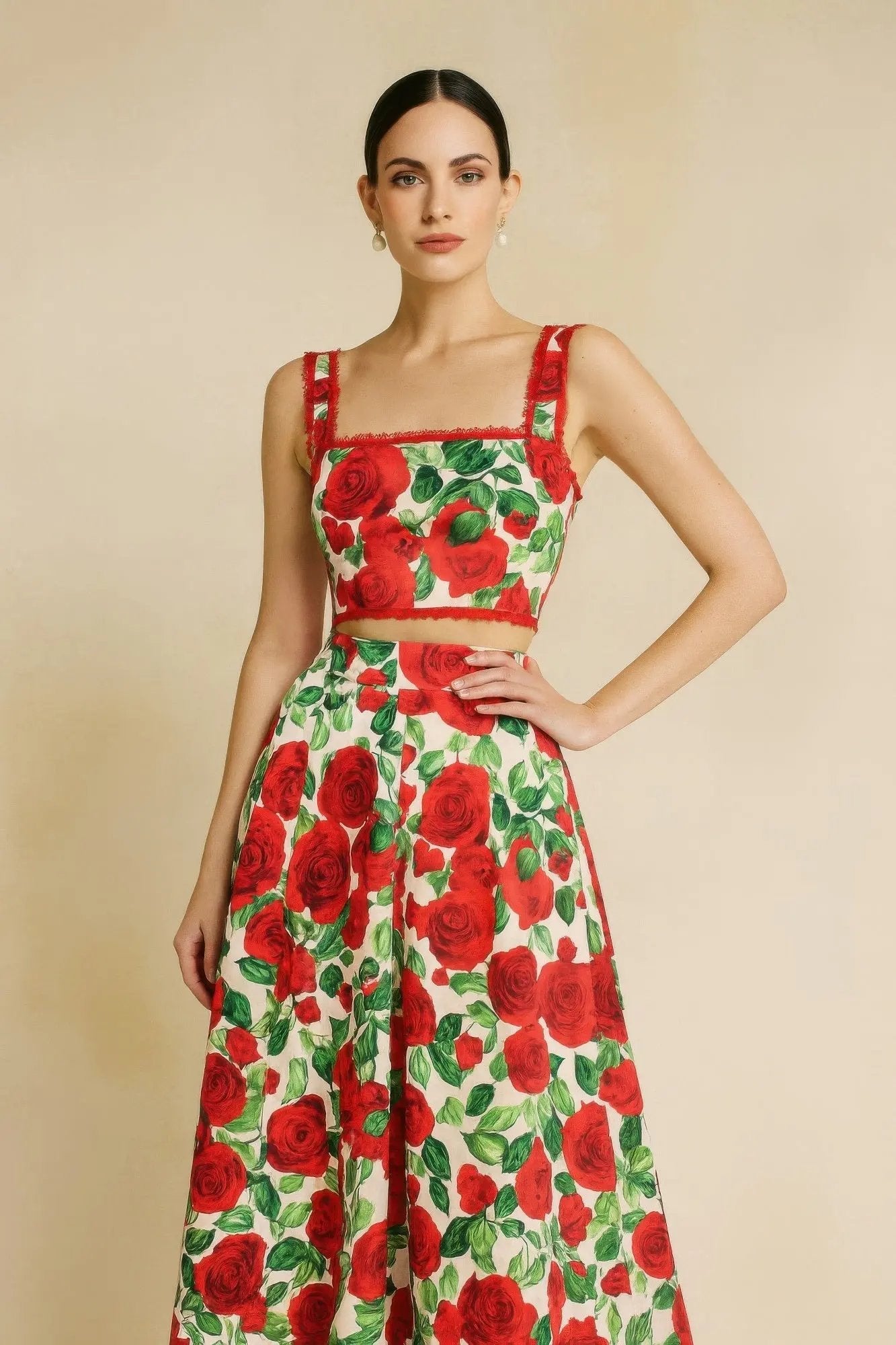 Rose Romance Two-piece Set - DressAffection