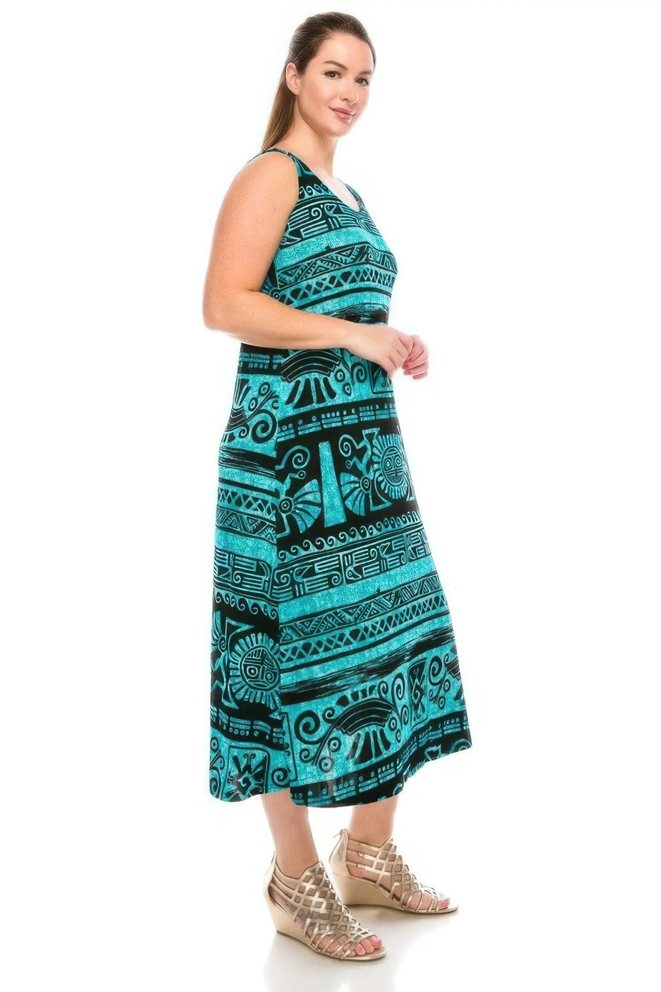 Round Neck Tank Silhouette Dress - DressAffection