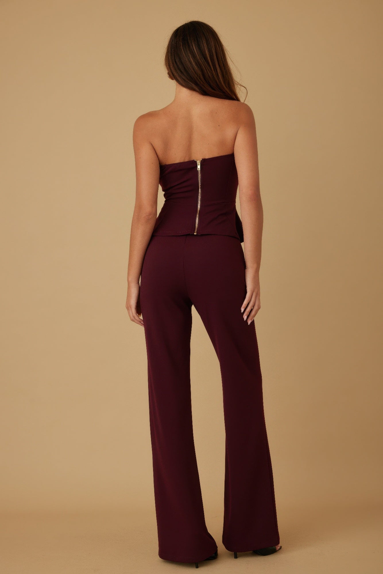 Scrunched Golden Stone Strapless Sets - DressAffection