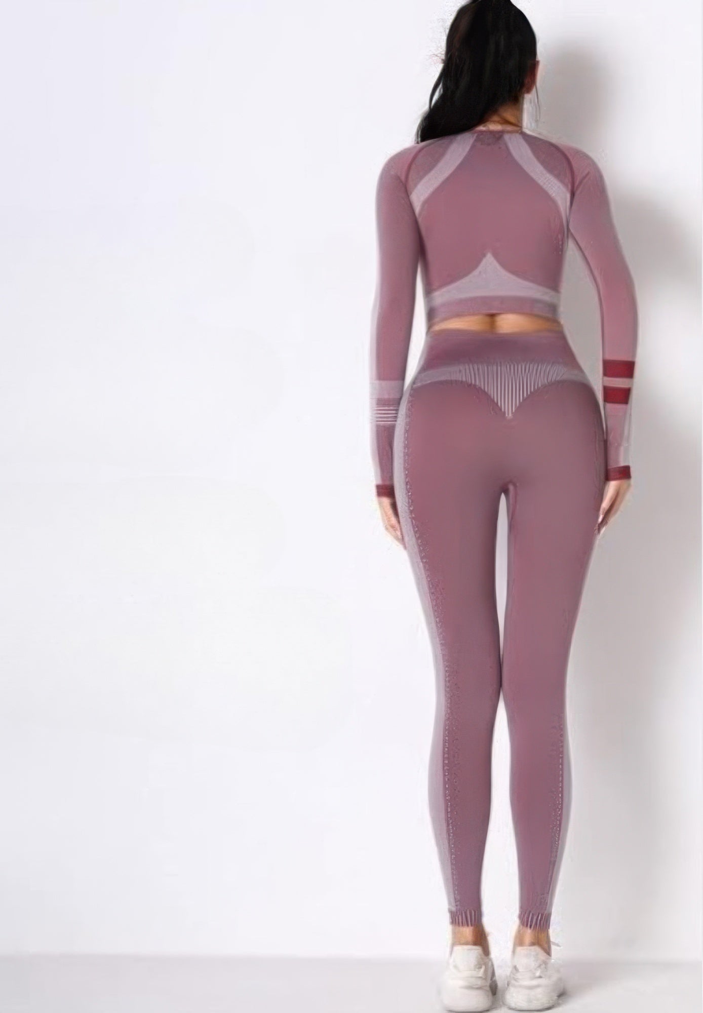 Seamless Long Sleeve Solid Yoga Set - DressAffection