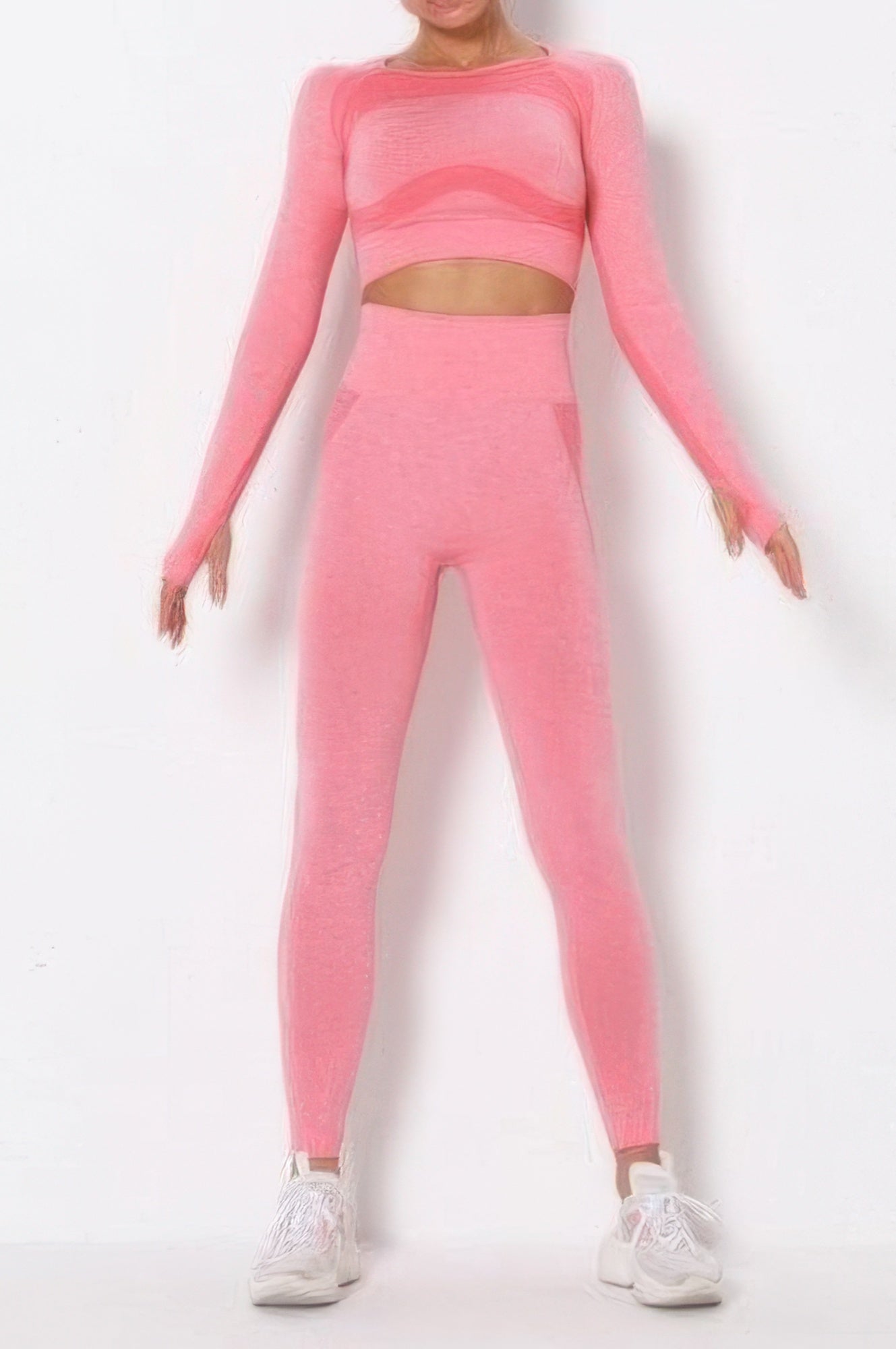 Seamless Long Sleeve Yoga Set - DressAffection