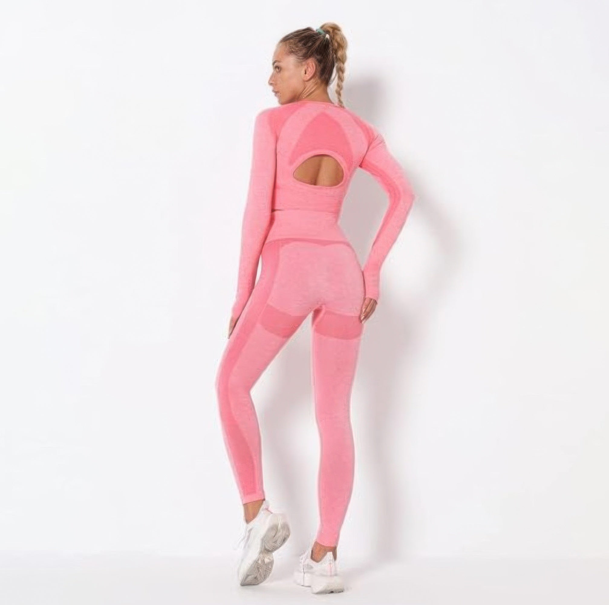 Seamless Long Sleeve Yoga Set - DressAffection