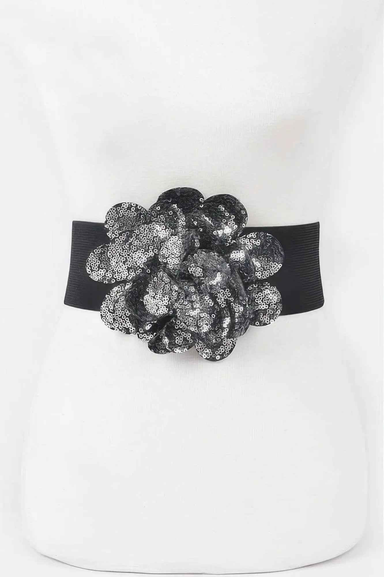 Sequins Flower Elastic Belt