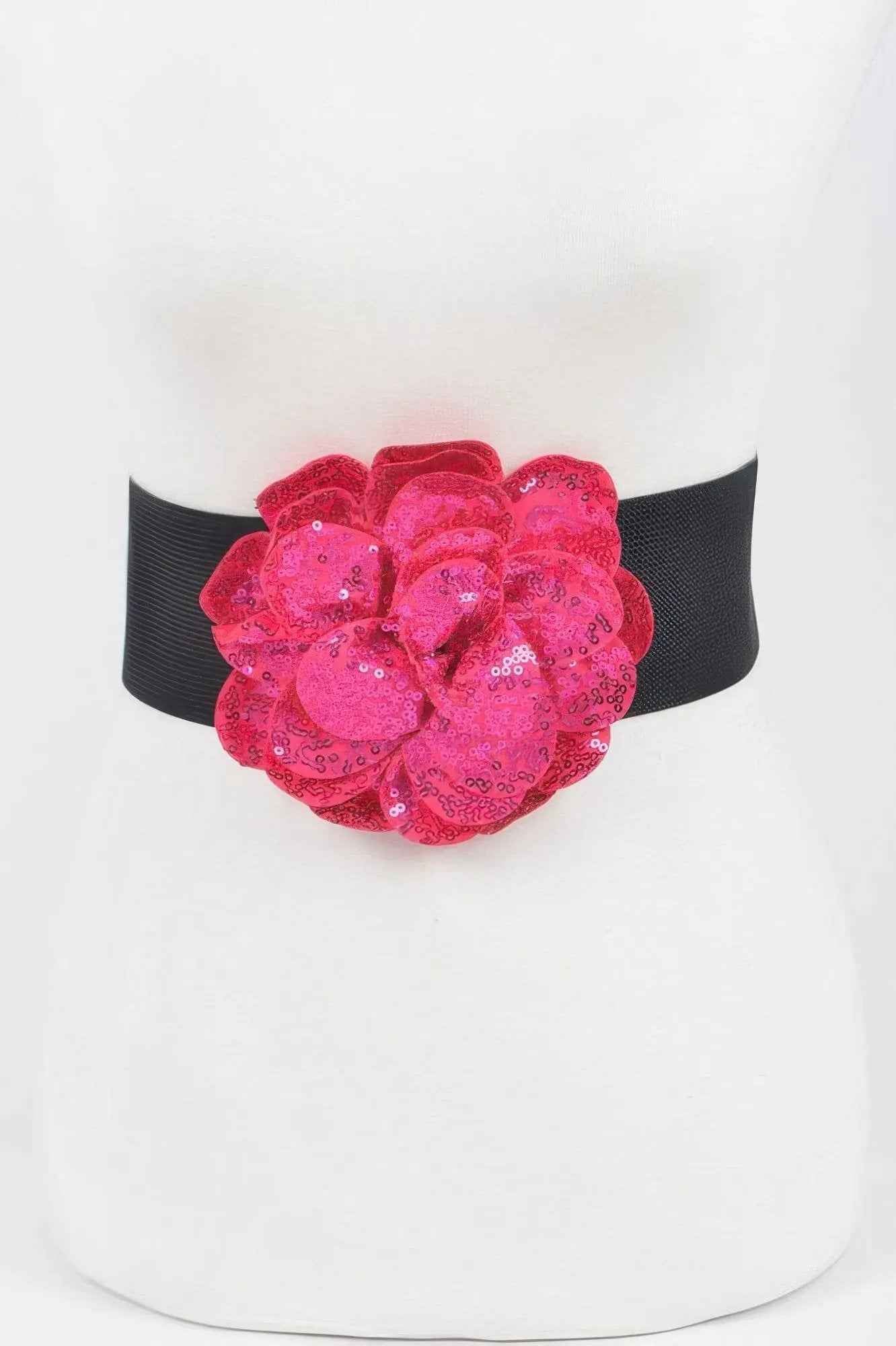 Sequins Flower Elastic Belt