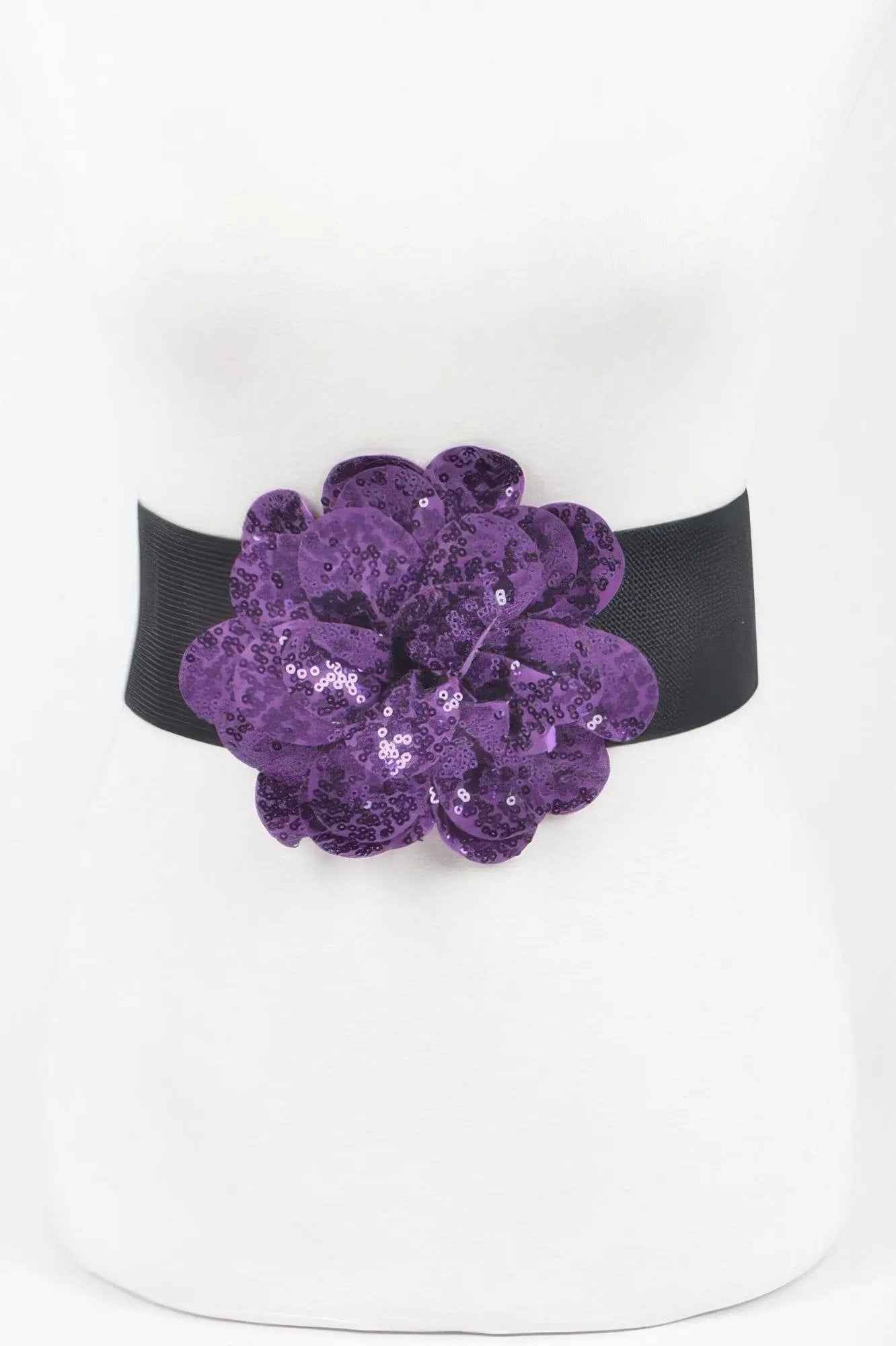 Sequins Flower Elastic Belt