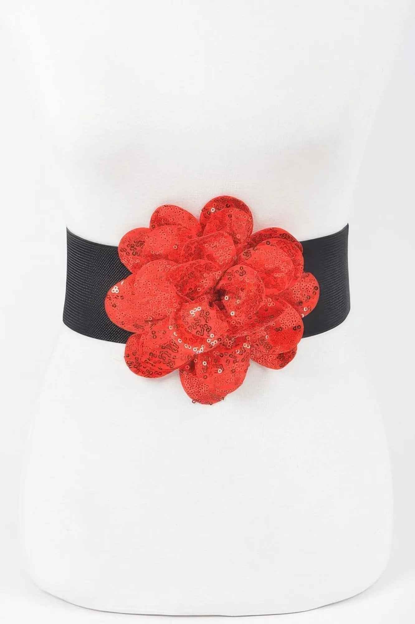 Sequins Flower Elastic Belt