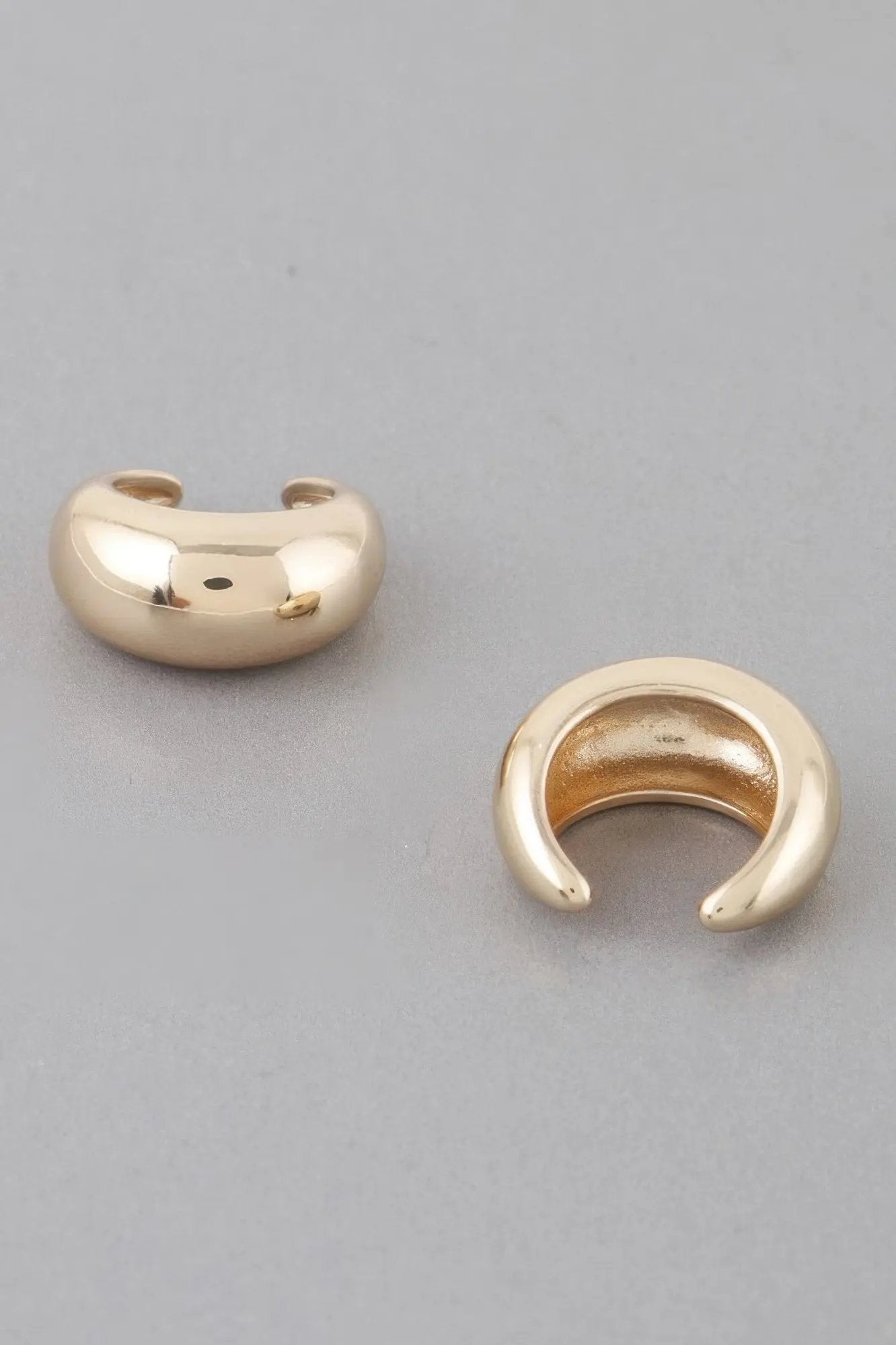 Shiny Crescent Hoop Earrings - DressAffection
