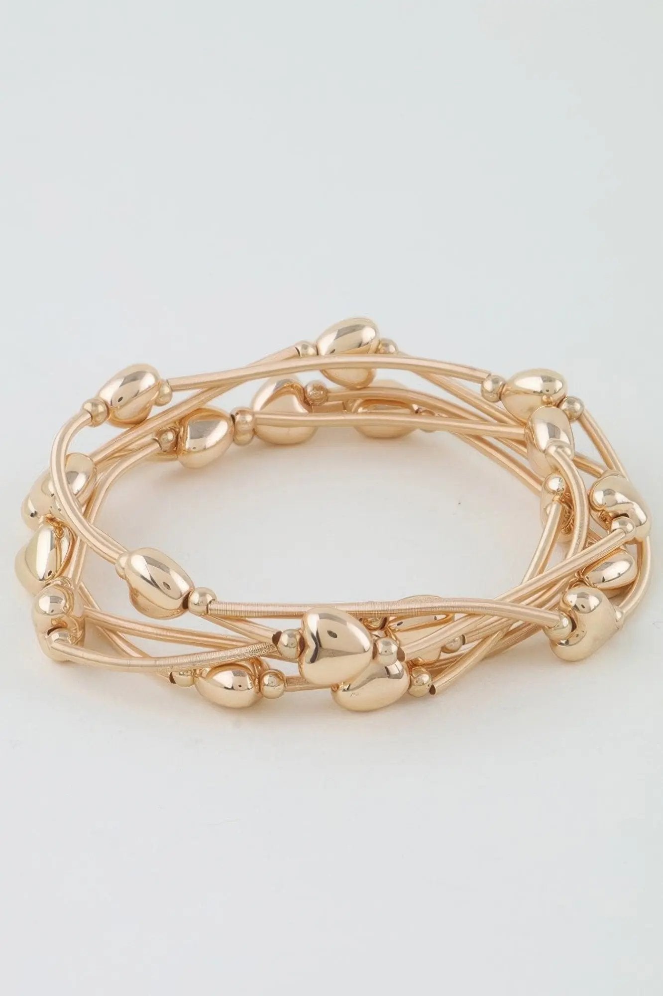 Shiny Heart Tube Beaded Bracelet - DressAffection