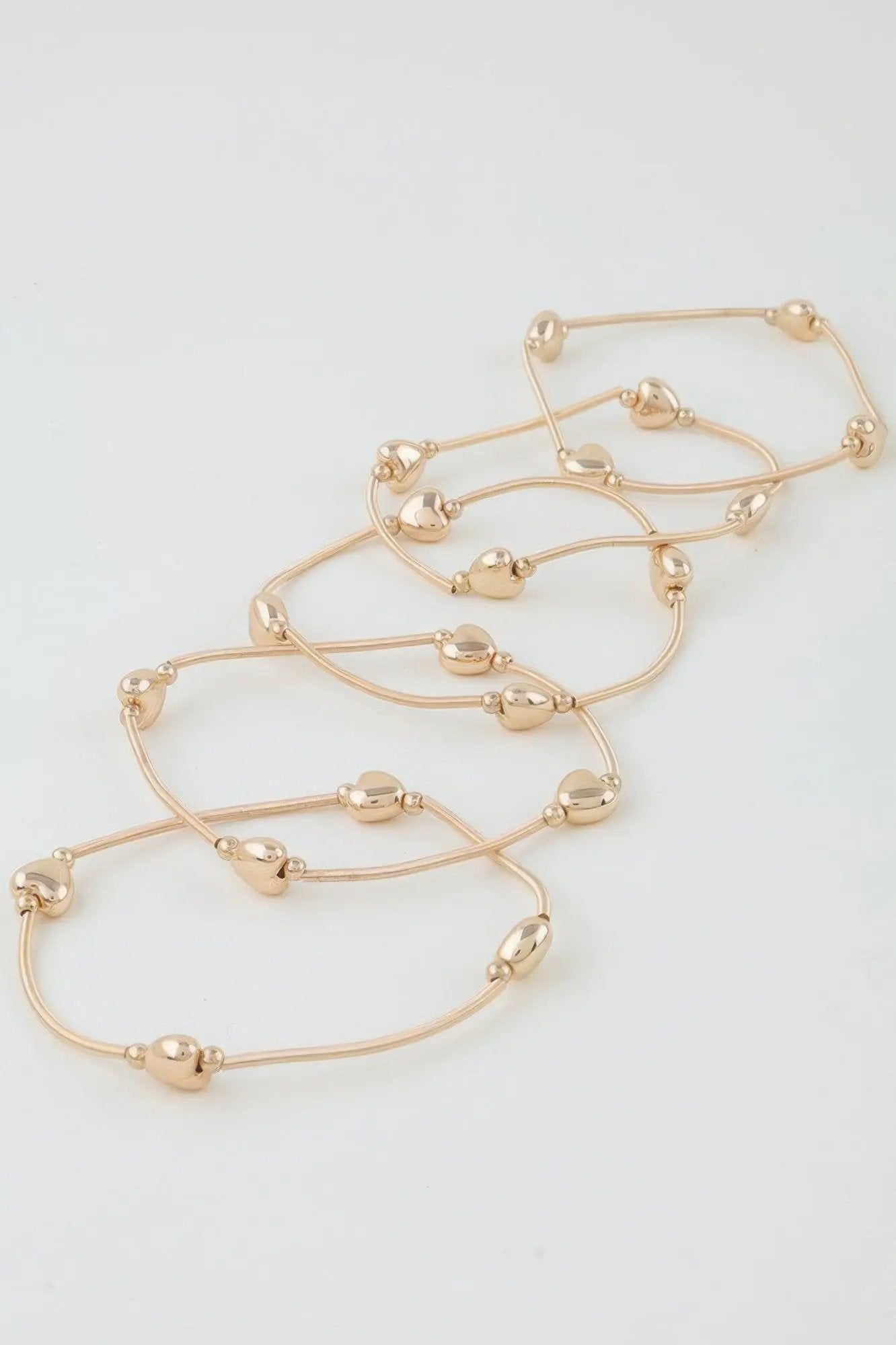 Shiny Heart Tube Beaded Bracelet - DressAffection