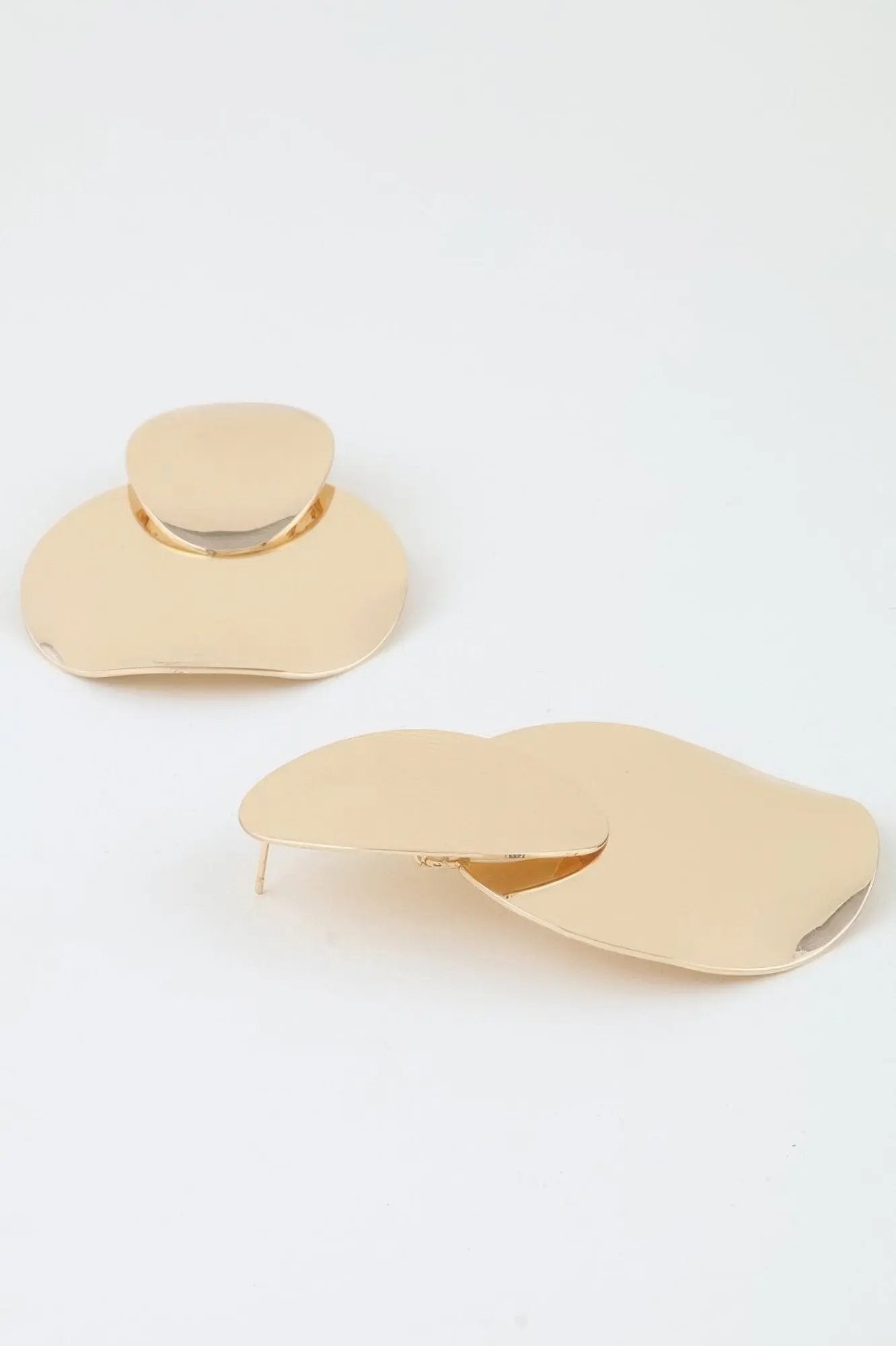 Shiny Minimal Petal Drop Earrings - DressAffection