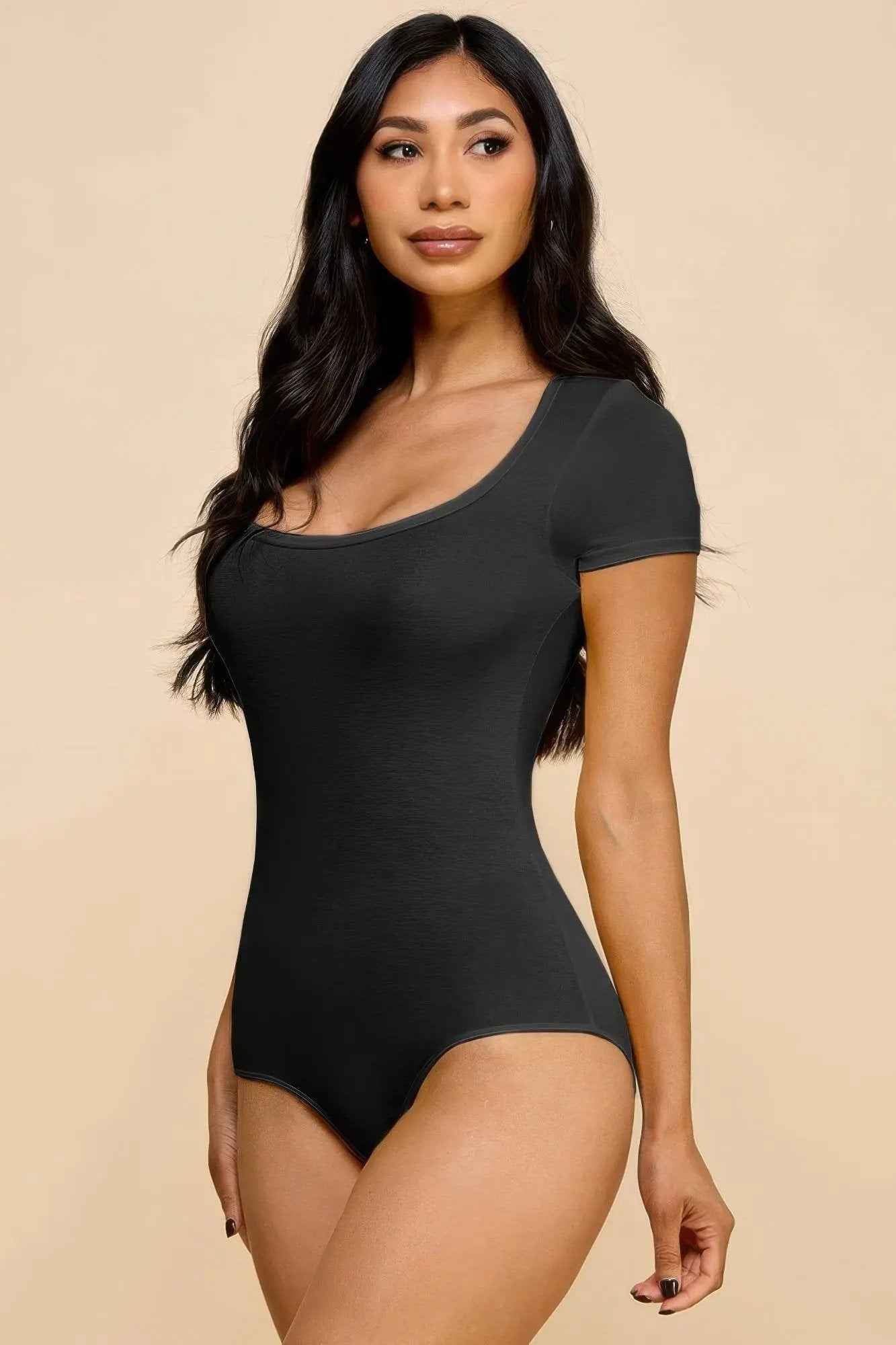 Short Sleeve V-neck Basic Bodysuit