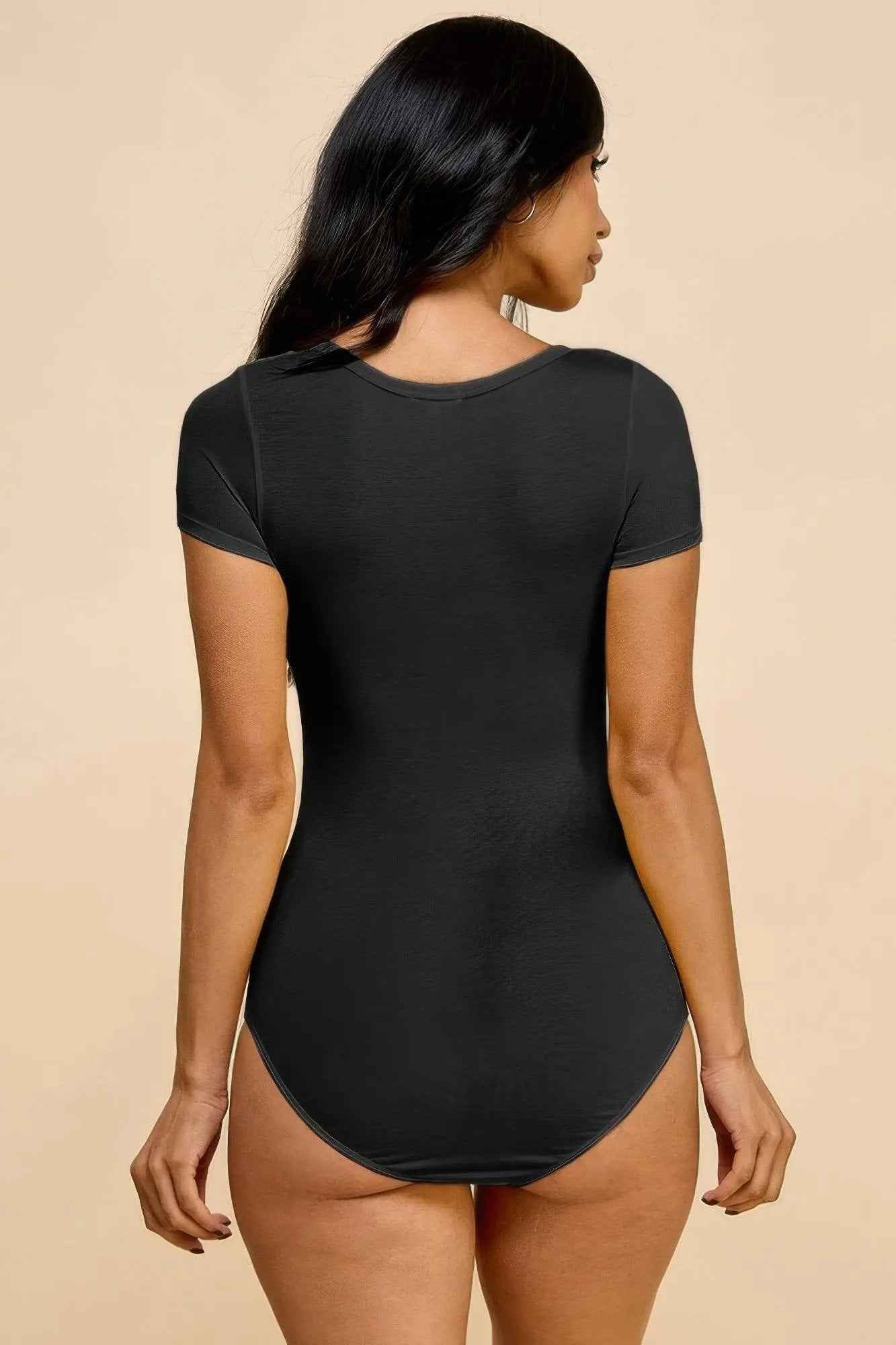 Short Sleeve V-neck Basic Bodysuit